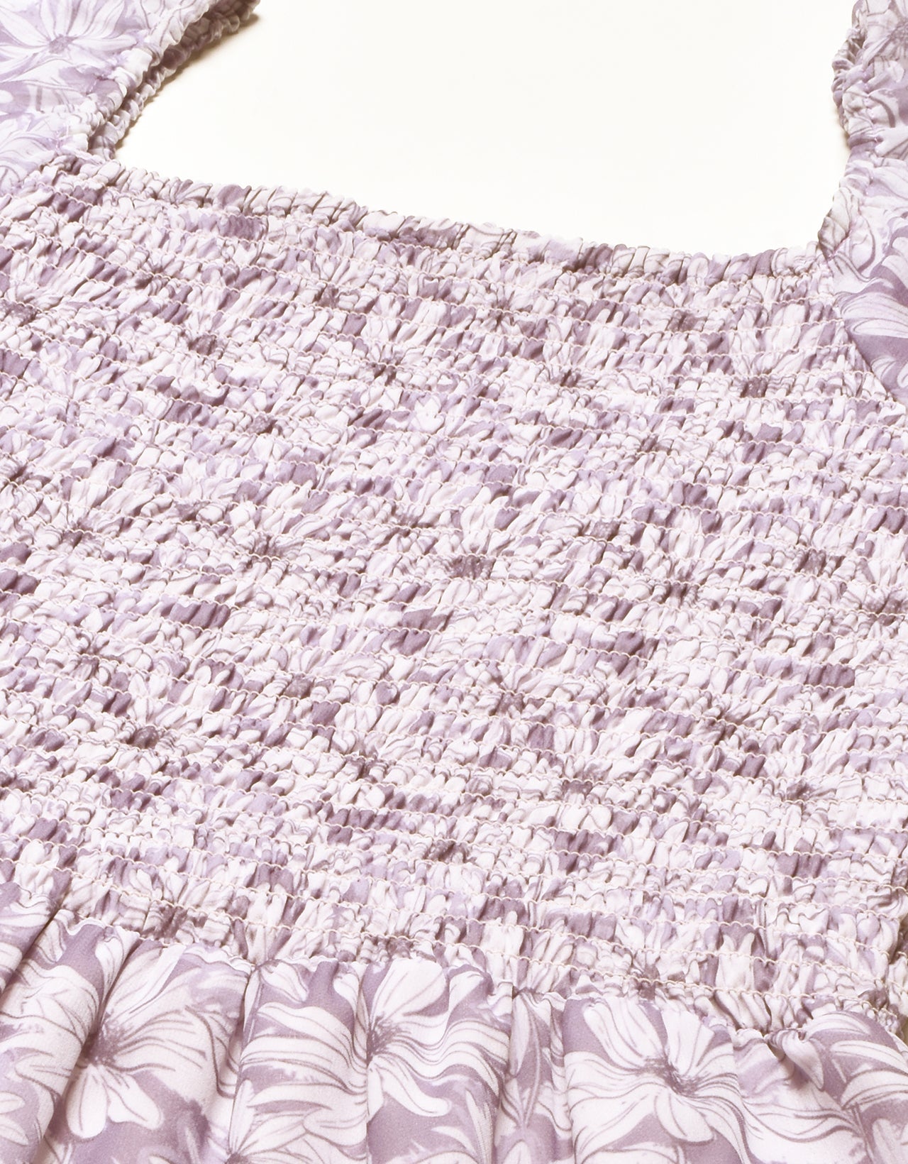 Printed Smocked Knee Dress