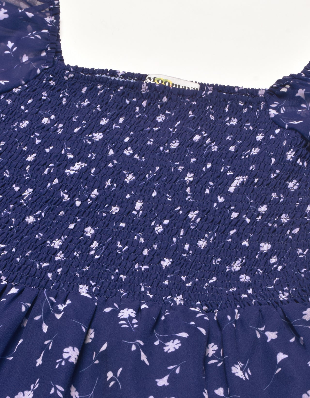 Printed Smocked Knee Dress
