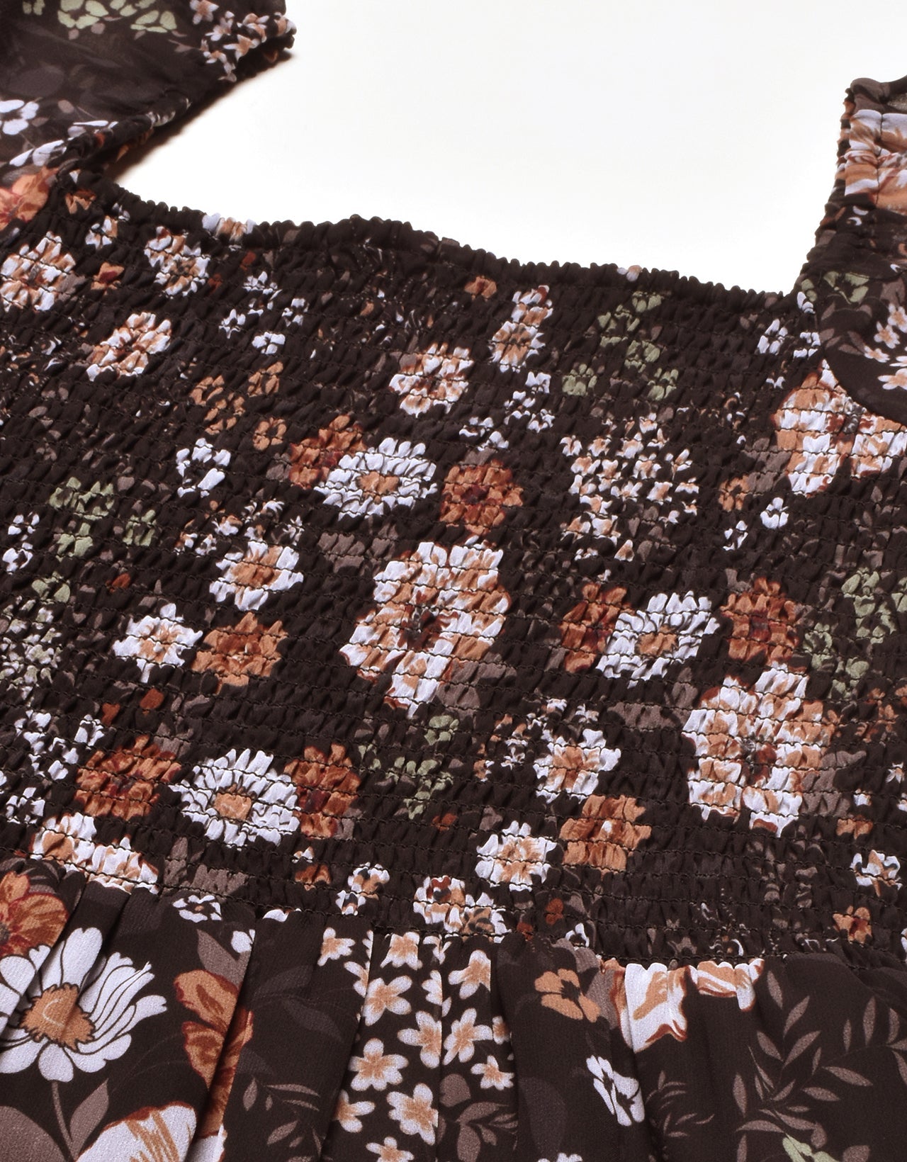 Printed Smocked Knee Dress
