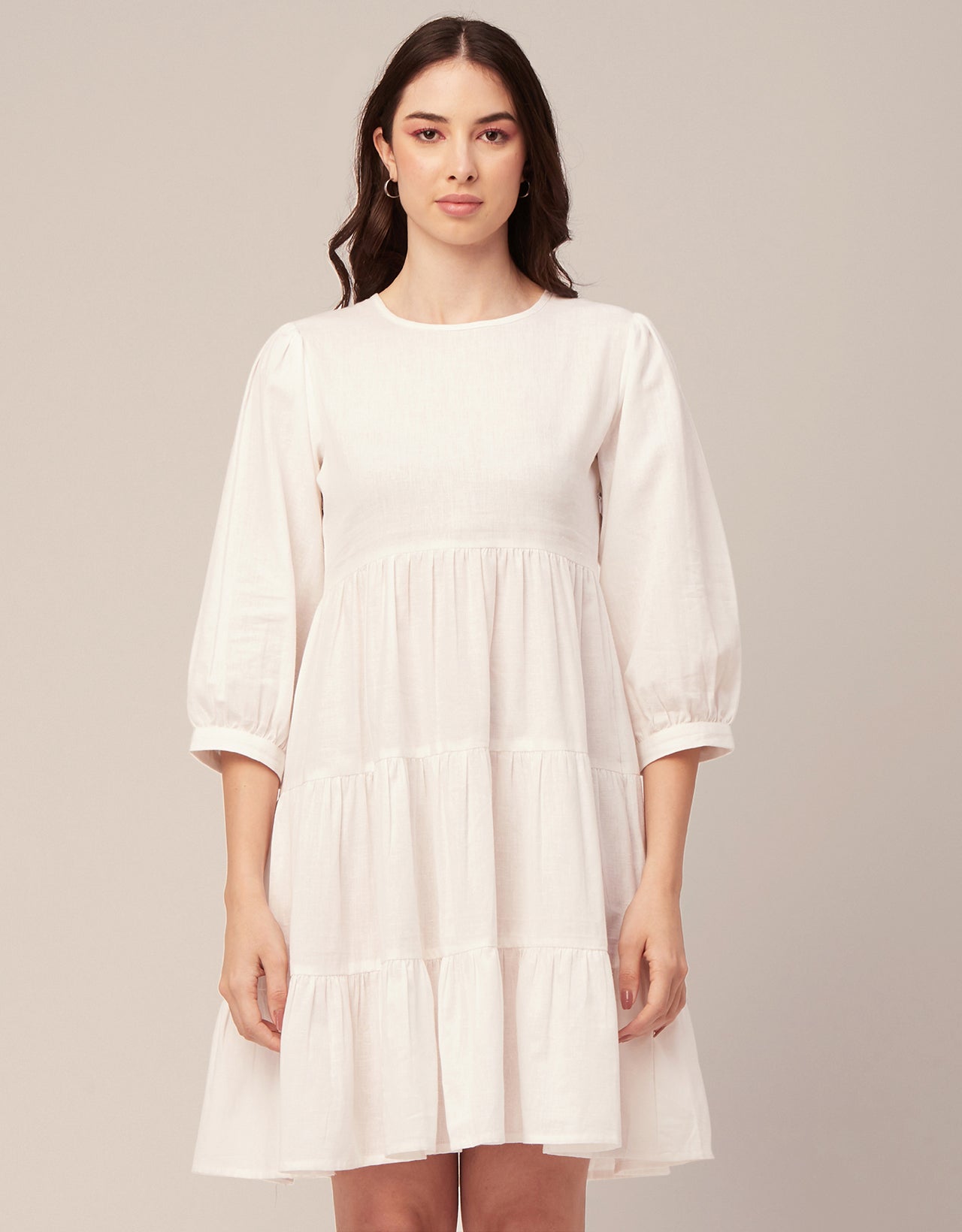 Flared Dress, Round Neck