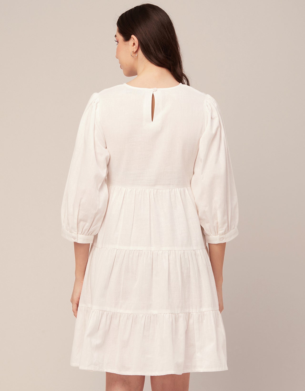 Flared Dress, Round Neck
