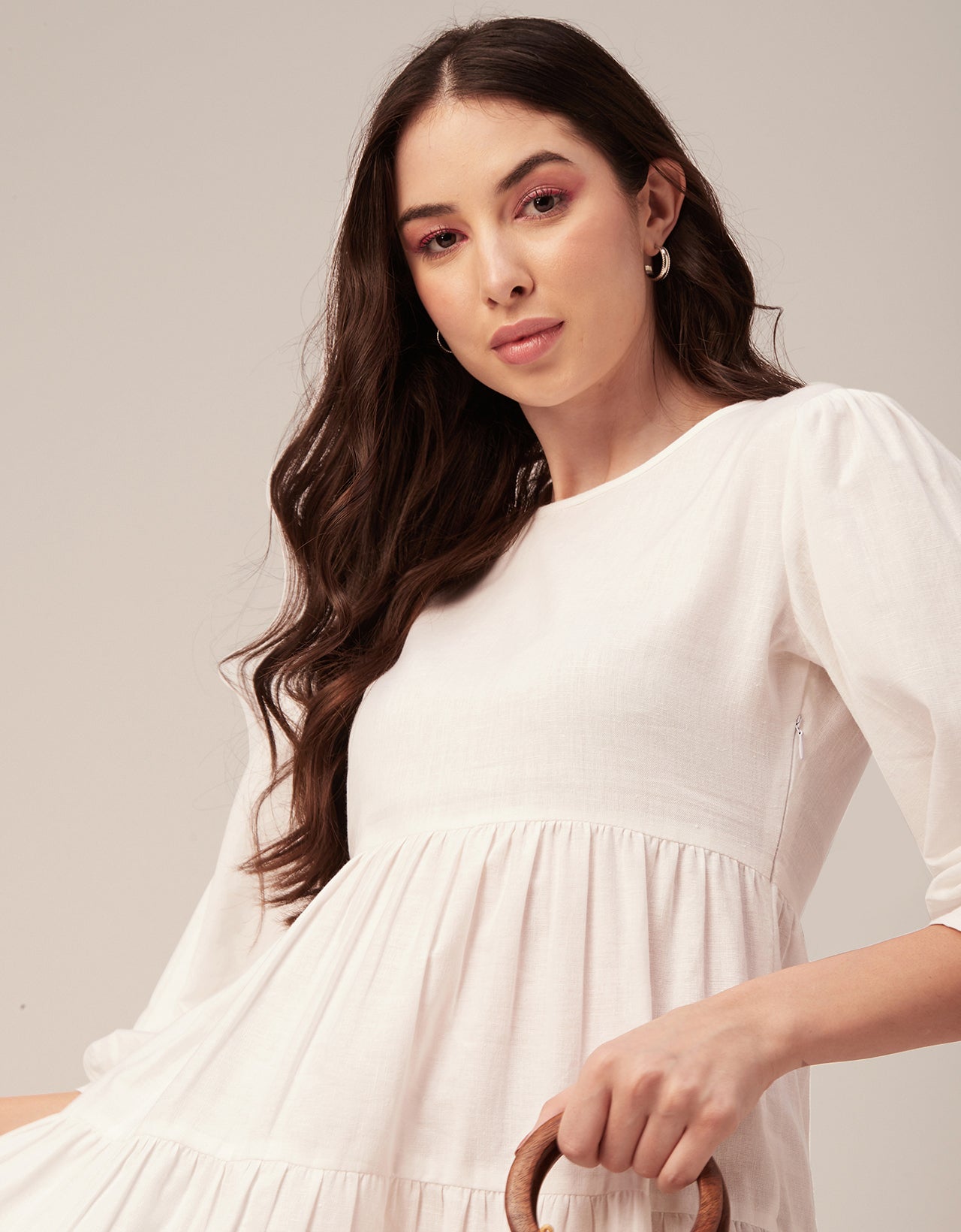 Flared Dress, Round Neck