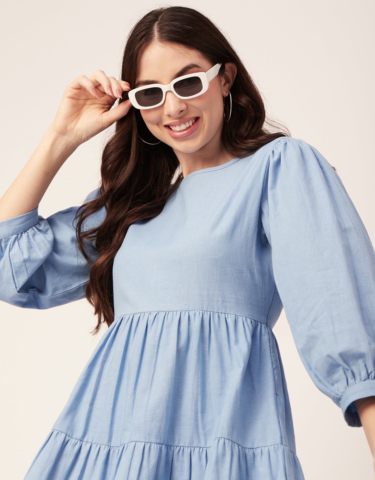 Flared Dress, Round Neck