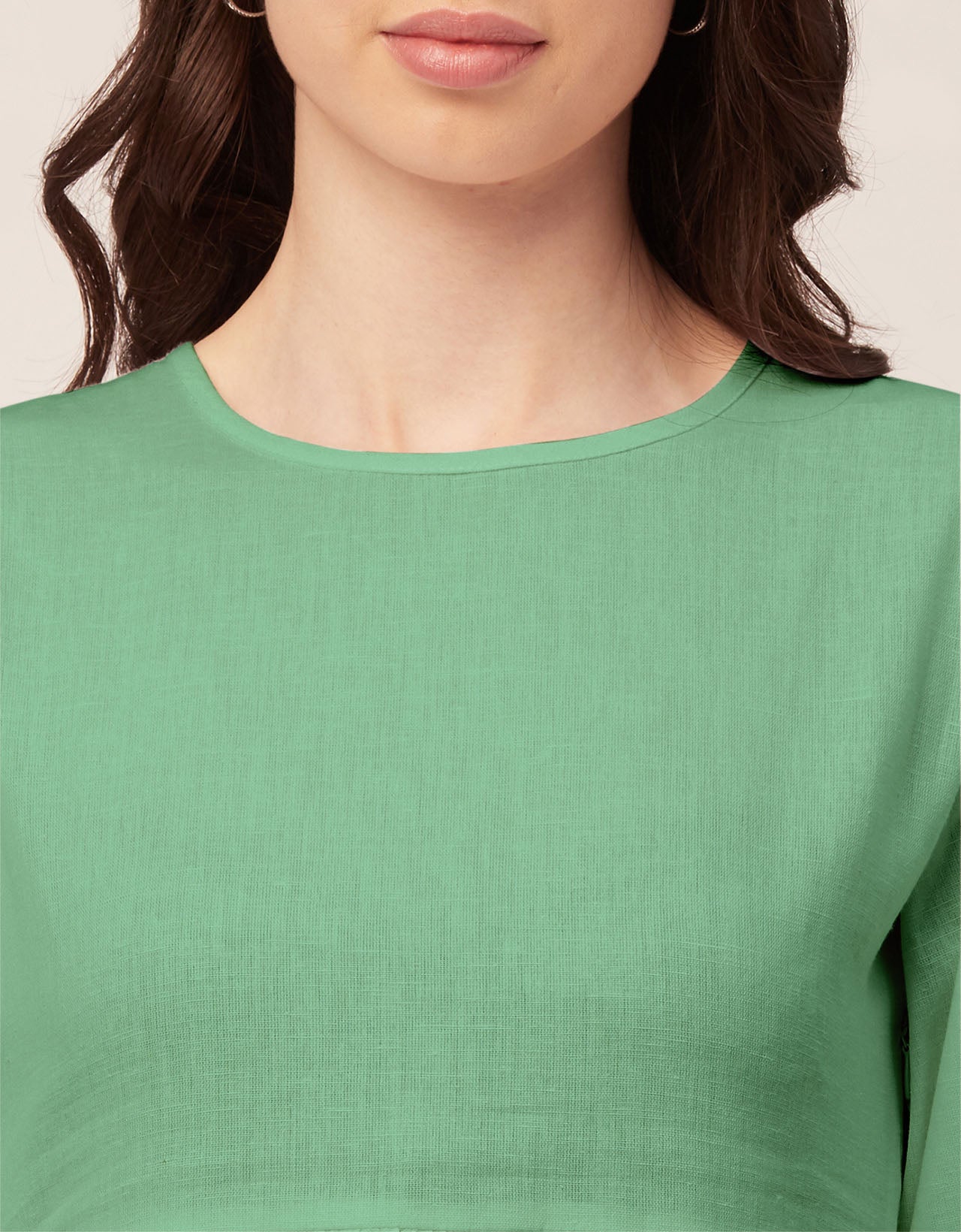Flared Dress, Round Neck