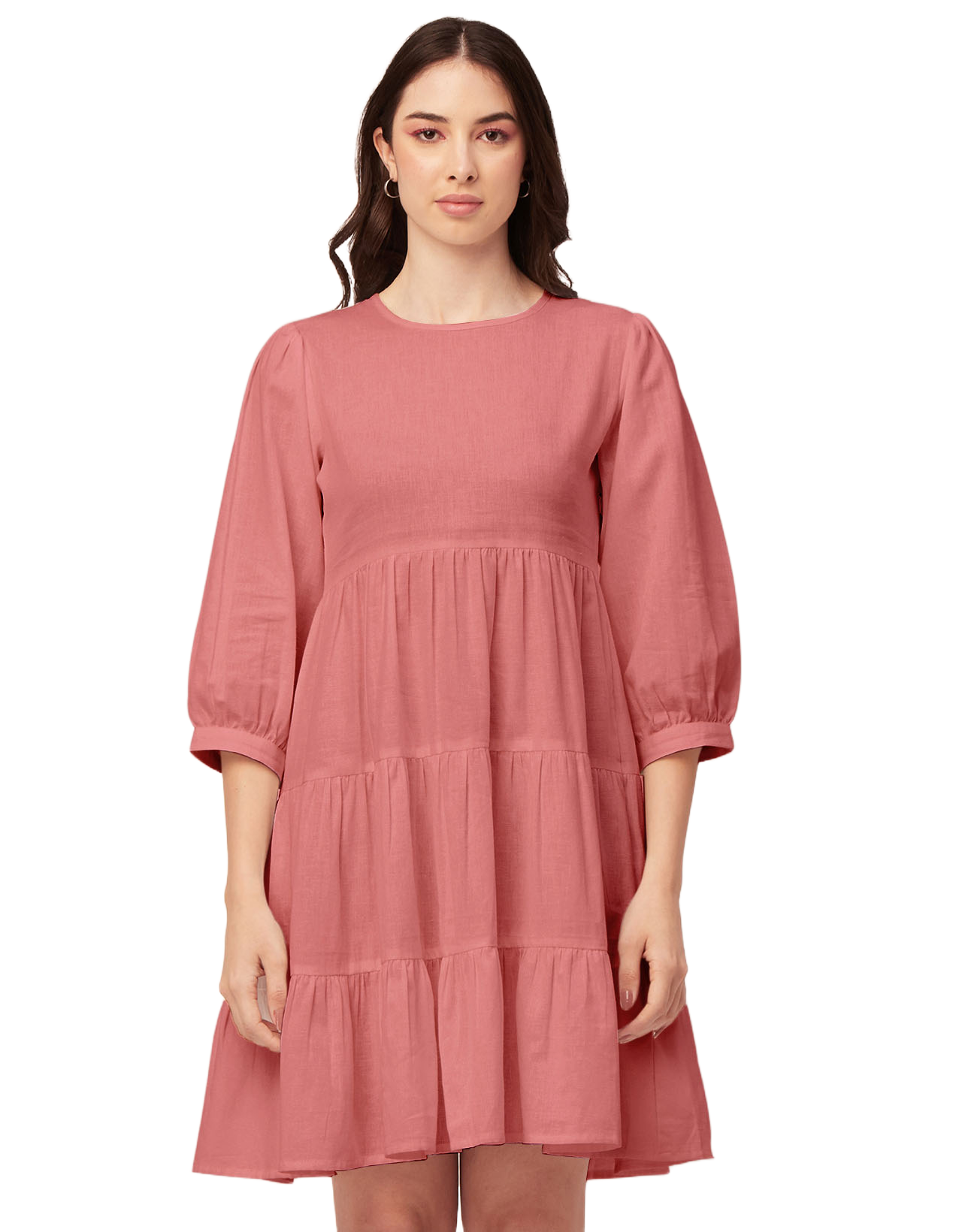 Flared Dress, Round Neck