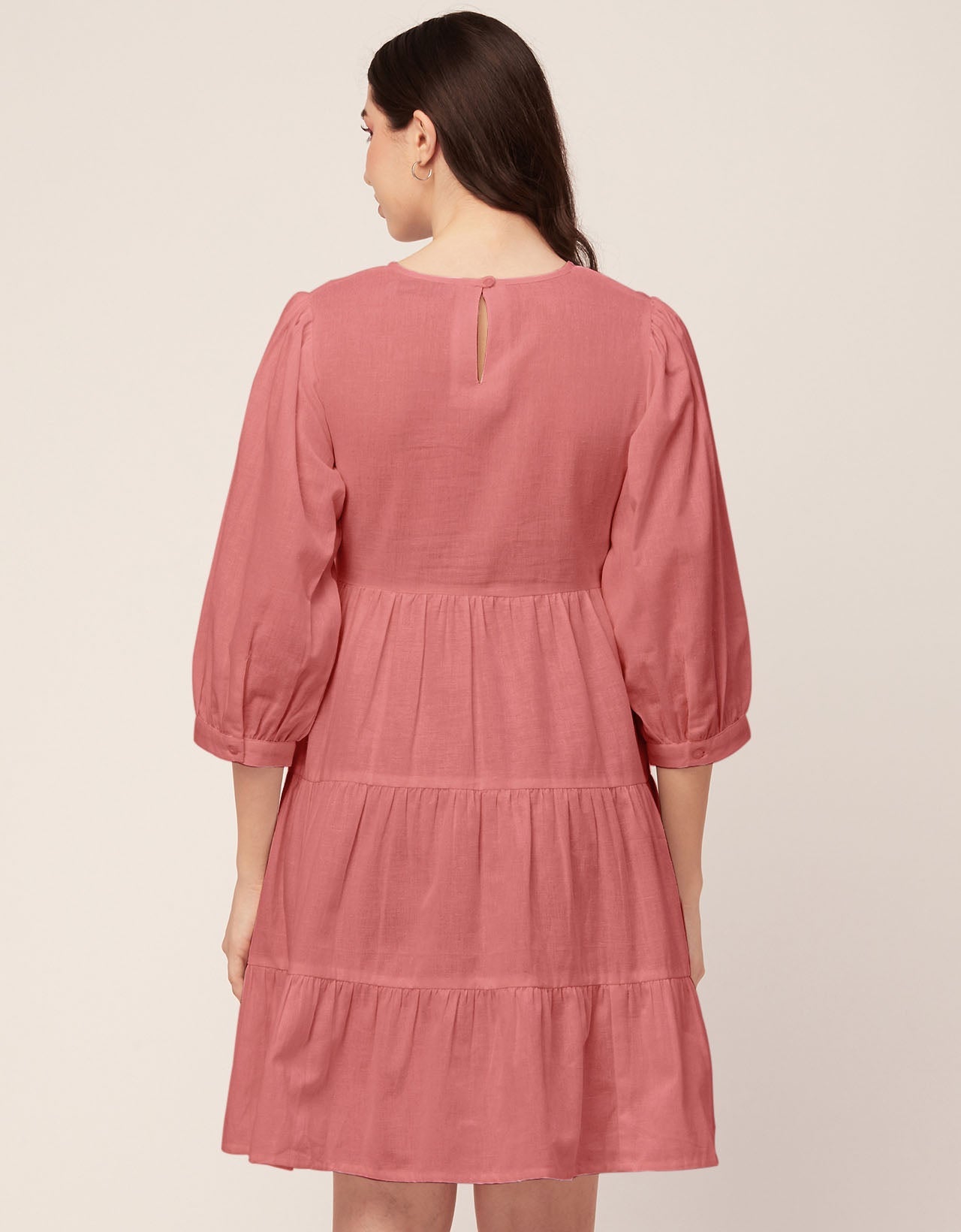 Flared Dress, Round Neck