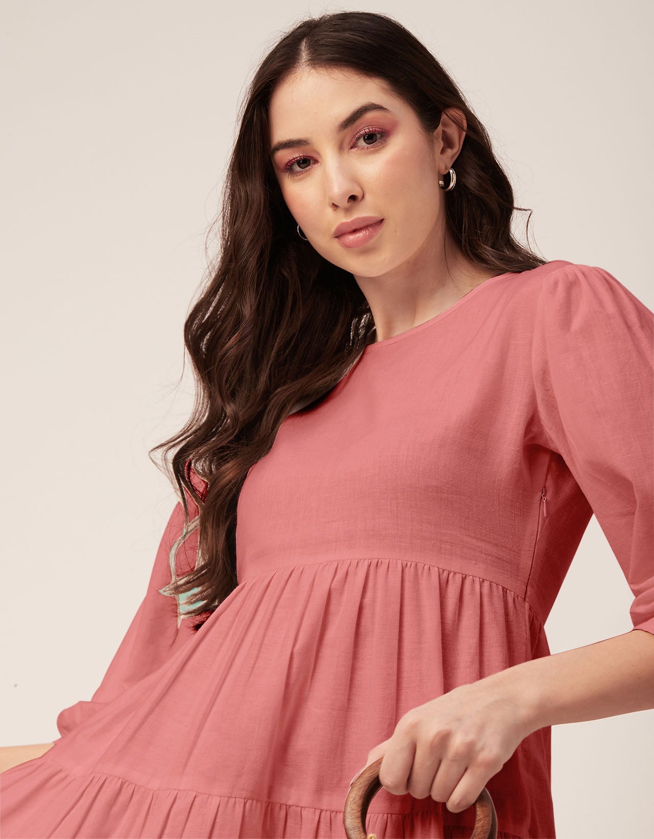 Flared Dress, Round Neck