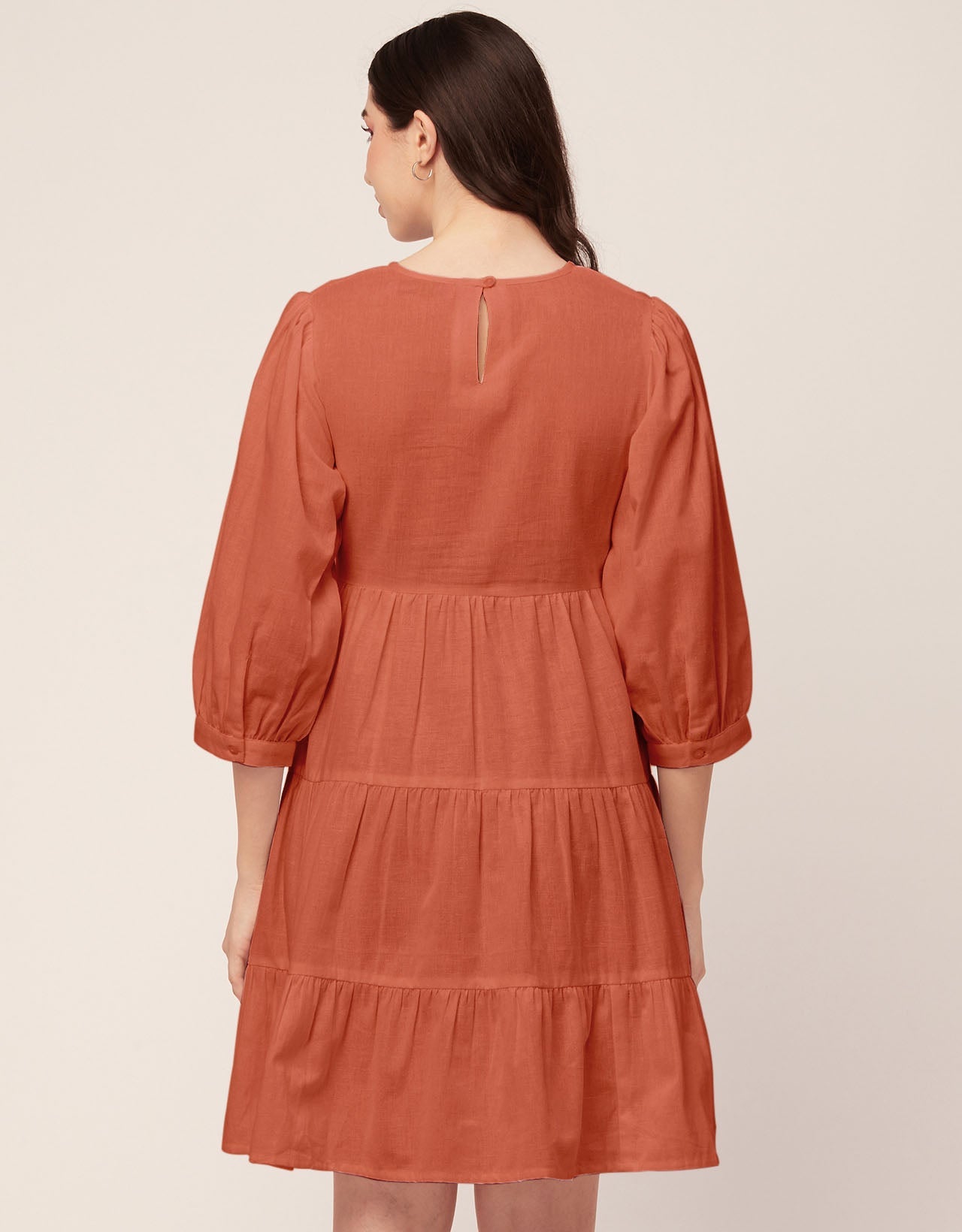 Flared Dress, Round Neck