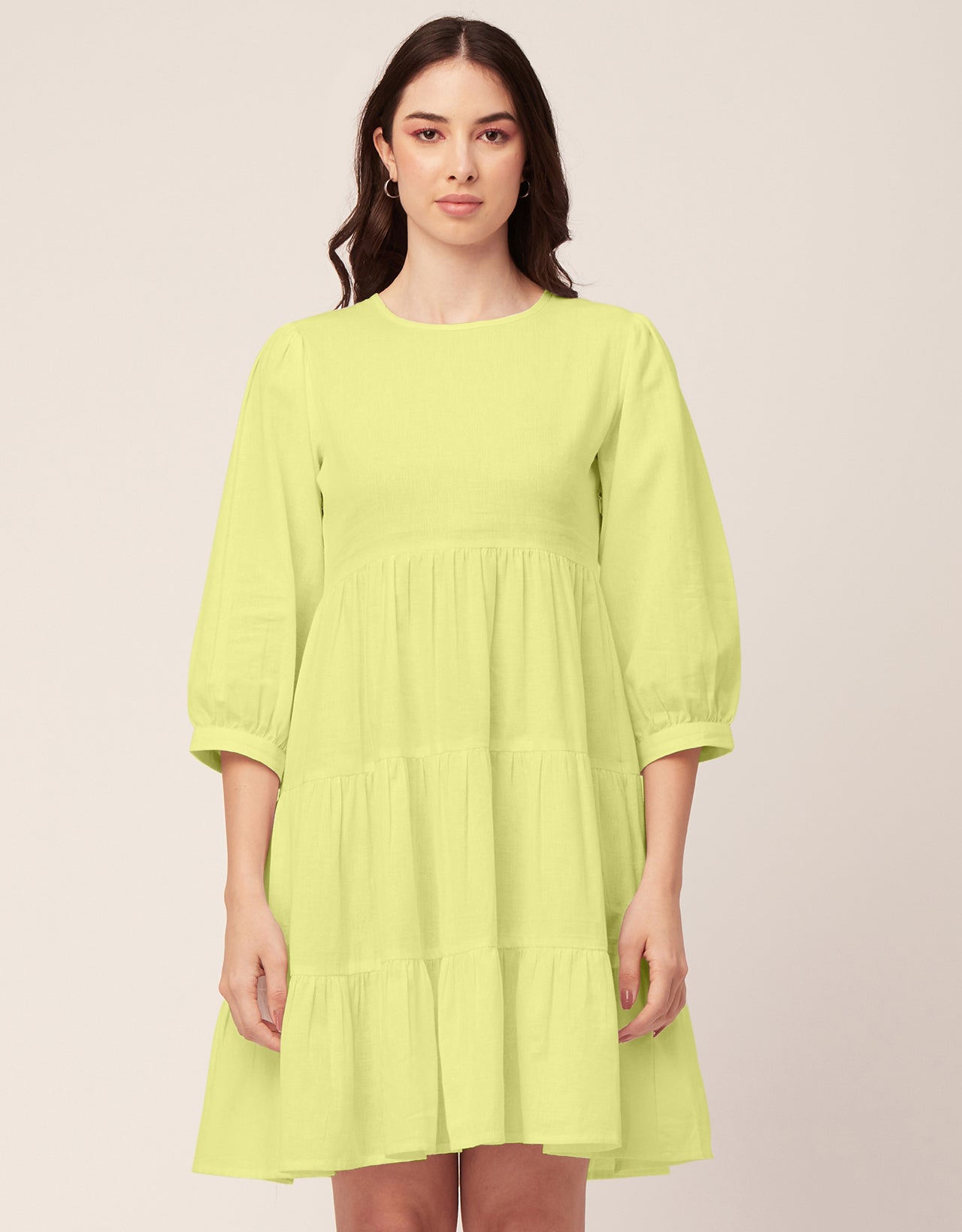 Flared Dress, Round Neck