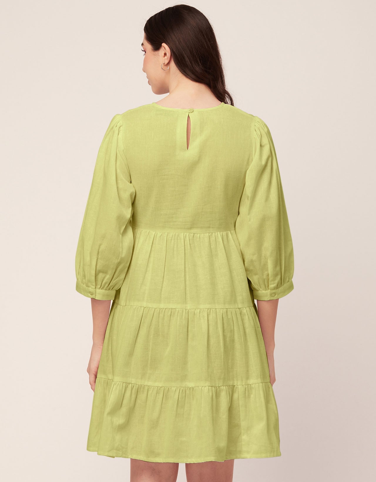 Flared Dress, Round Neck