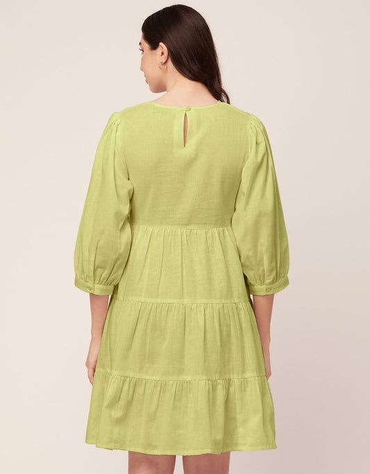 Flared Dress, Round Neck