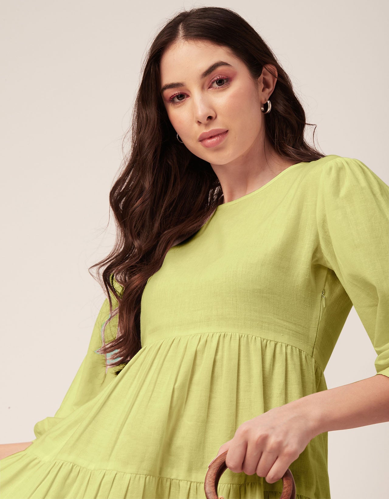 Flared Dress, Round Neck