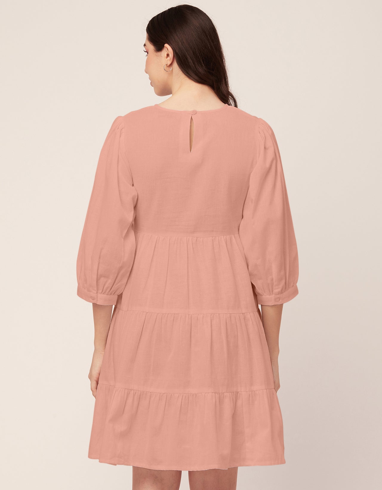 Flared Dress, Round Neck