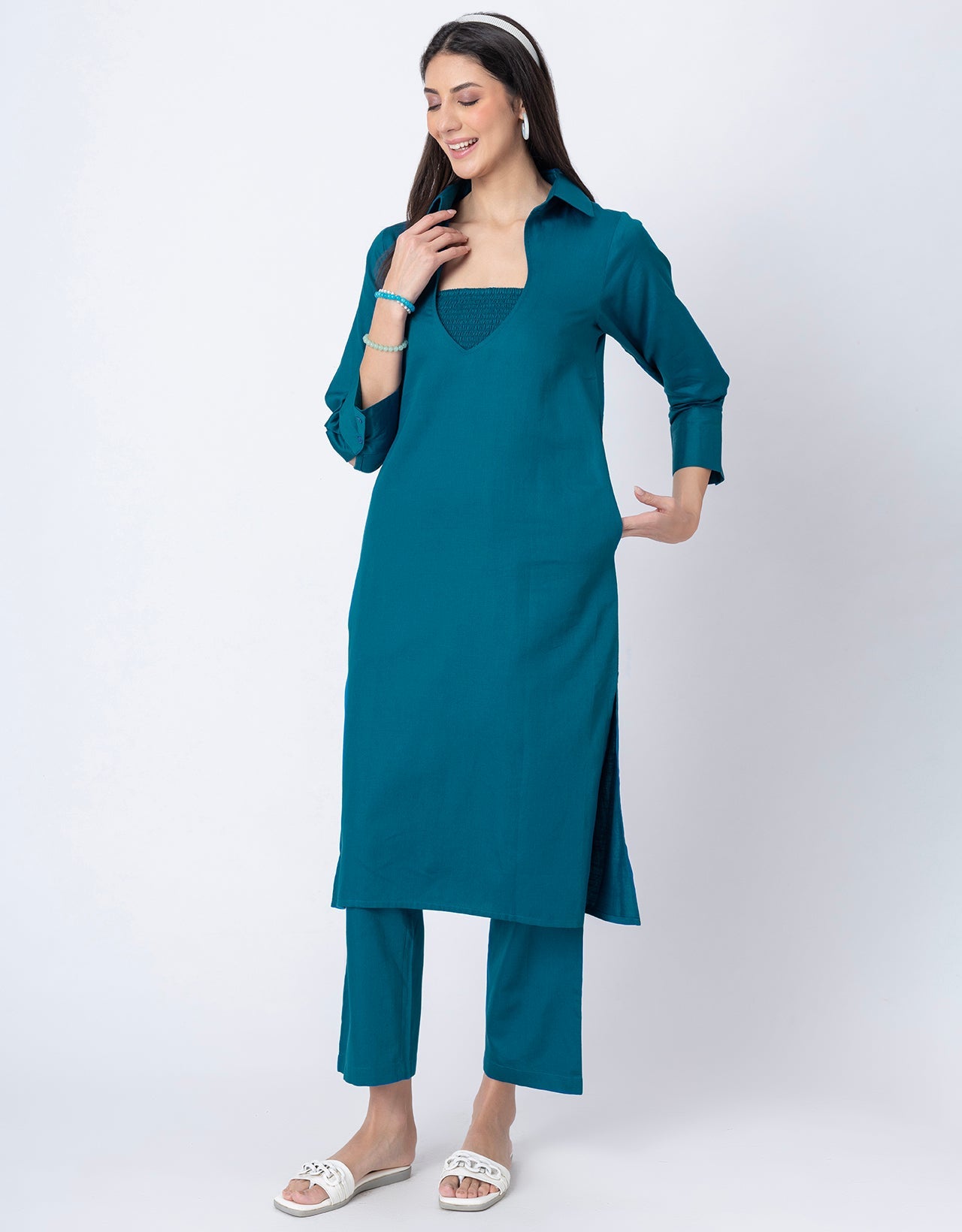 Designer Stylish 3-Pc Indo-Western Women's Kurta & Pants Set