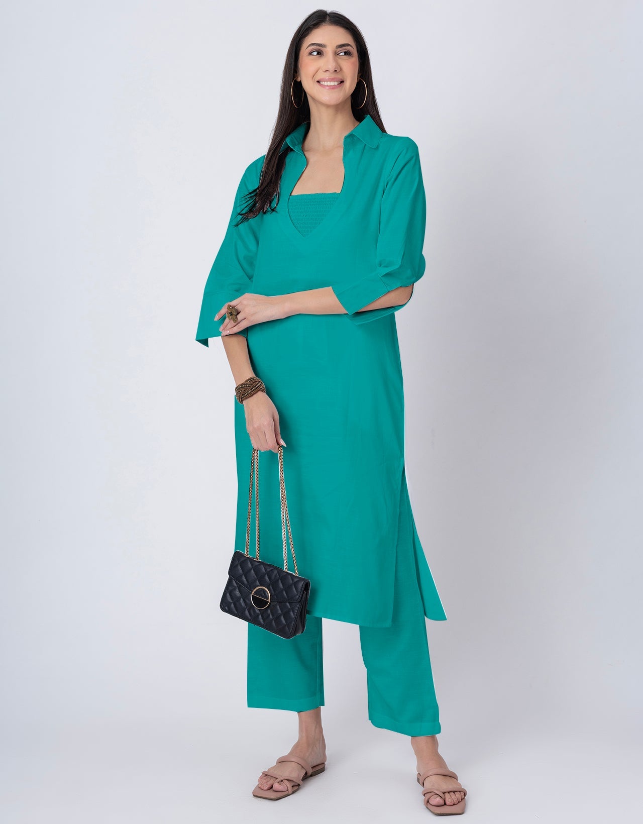Designer Stylish 3-Pc Indo-Western Women's Kurta & Pants Set