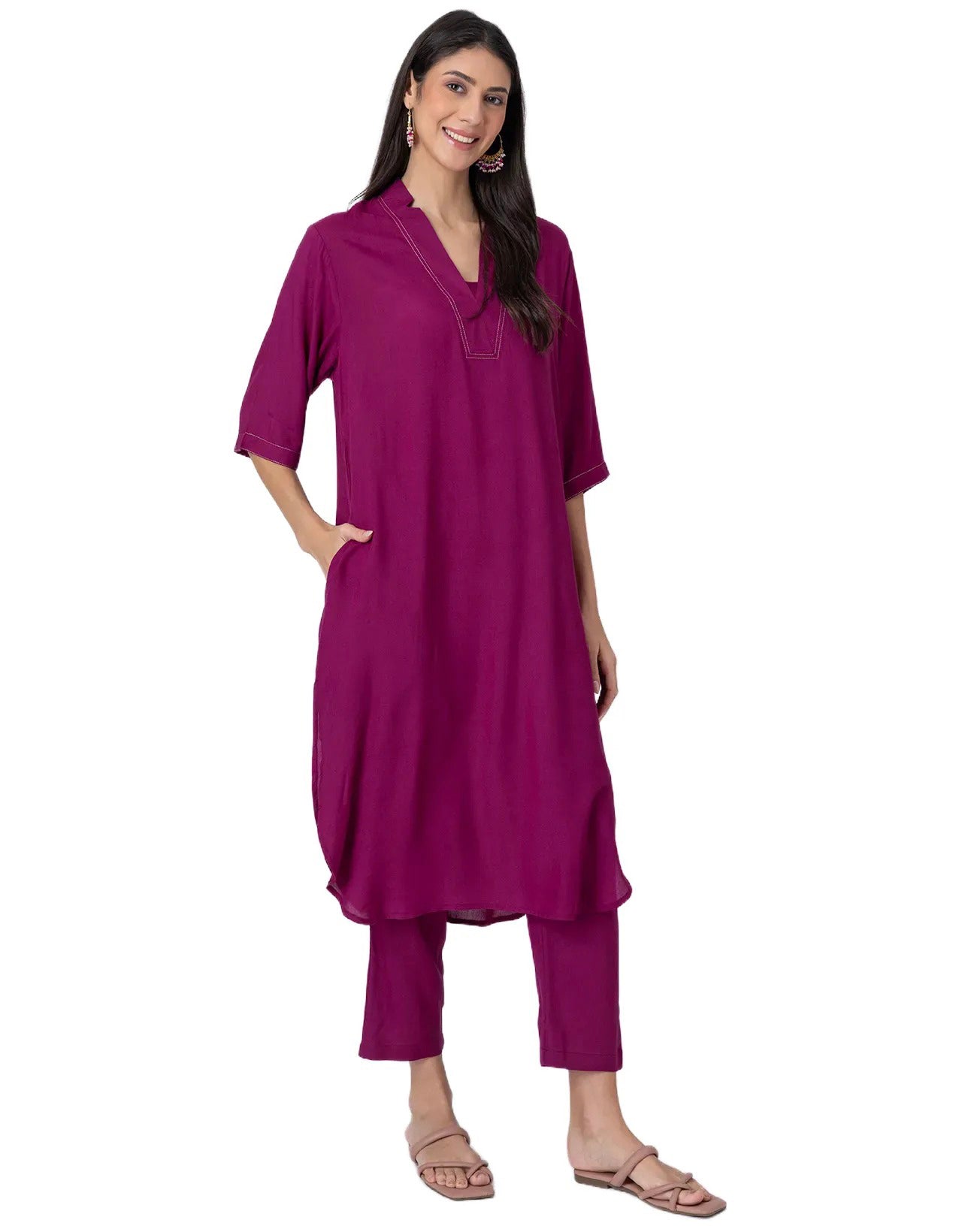 Soft and Comfy Loosefit Kurta and Pants Set For Women's