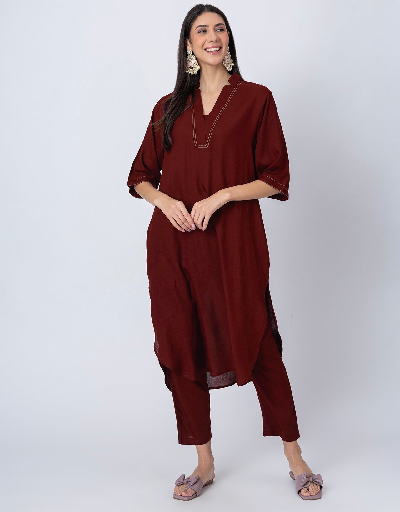 Soft and Comfy Loosefit Kurta and Pants Set For Women's