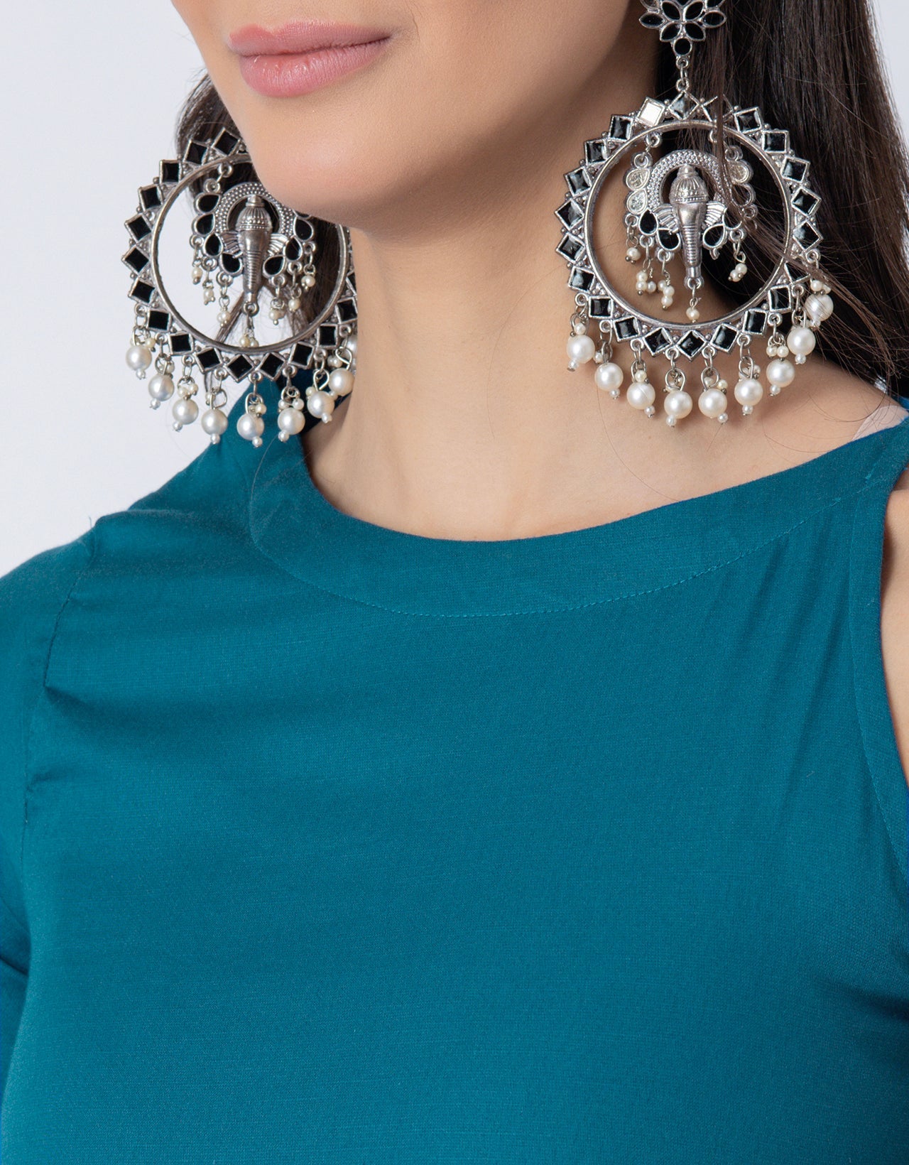 Solid One Shoulder Kurta with Palazzo, Indo-Western Fusion Wear