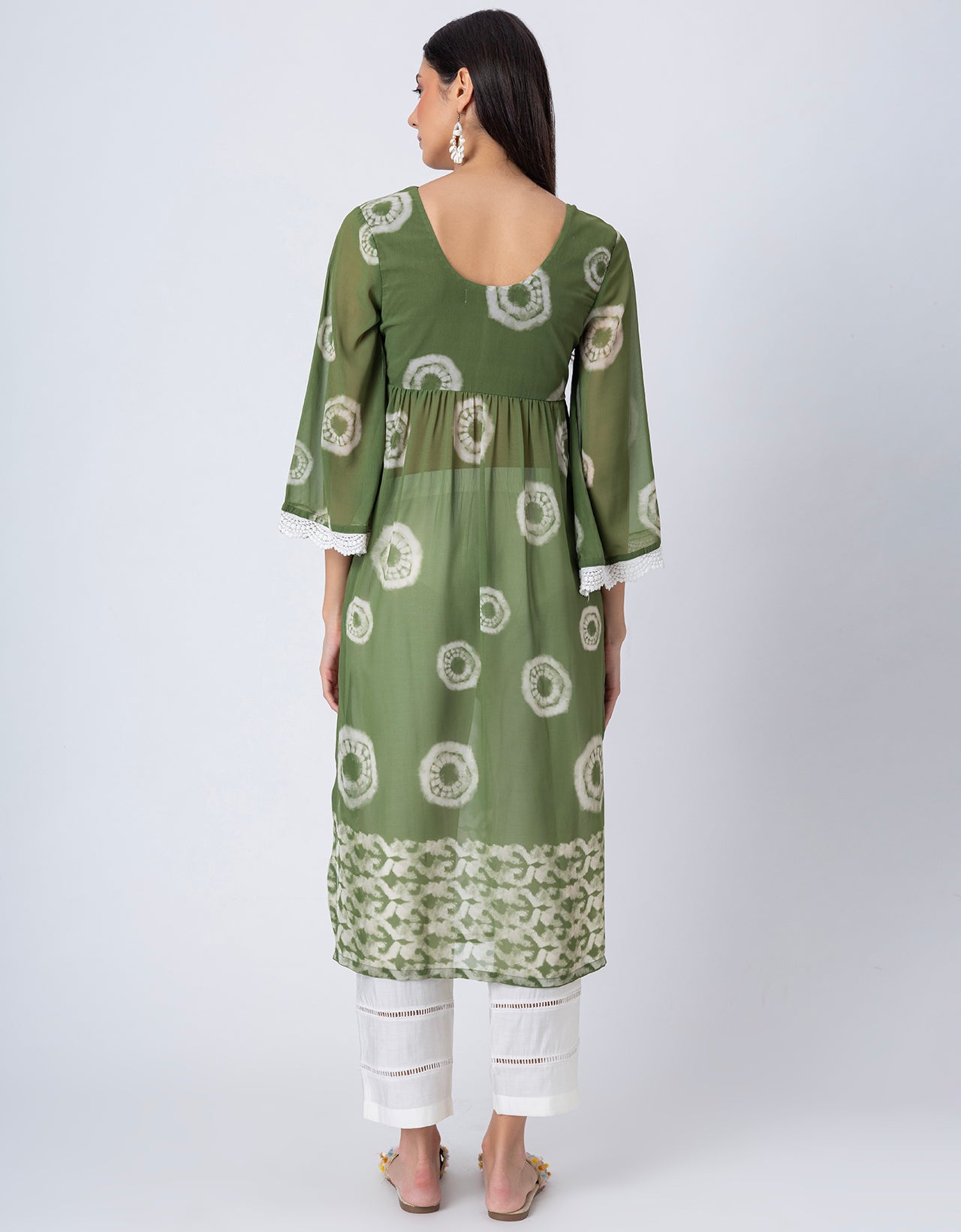 Indo-Western 2 Pc Co-ord Set, Sheer Kurta and Pant Set