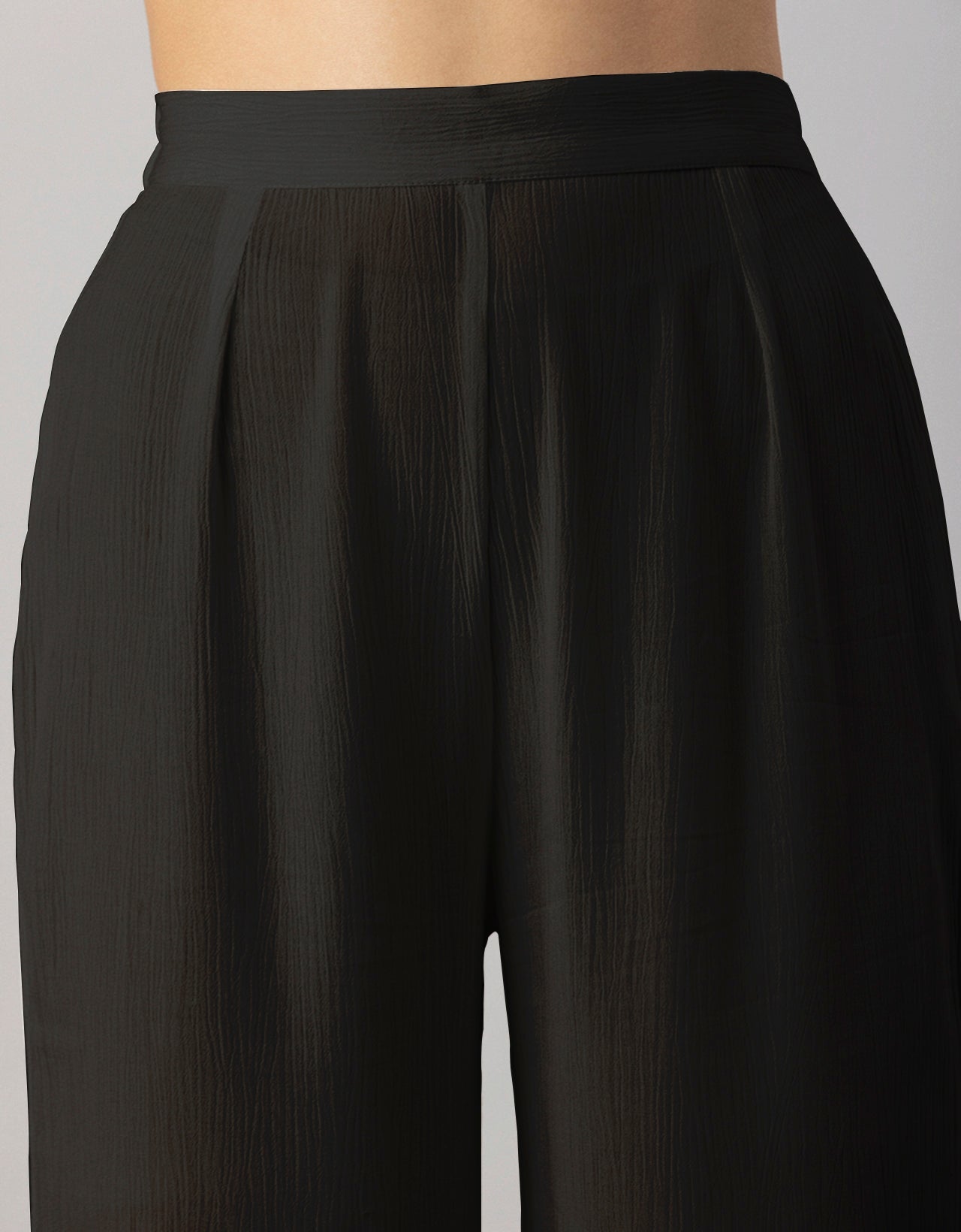 Solid Palazzo Pants, High Waist