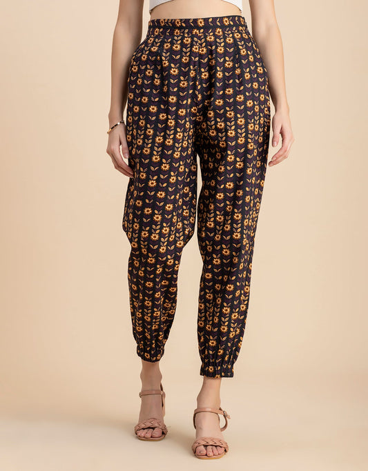 Printed Boho Pajama Pants, Cotton