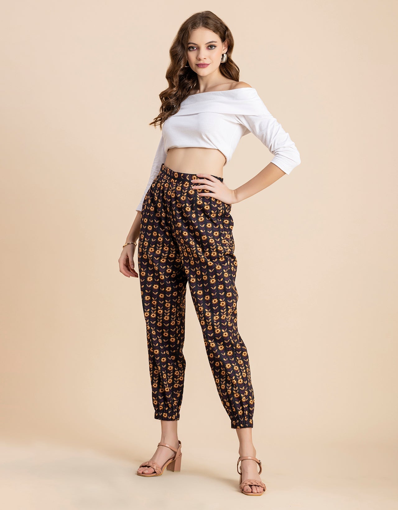 Printed Boho Pajama Pants, Cotton