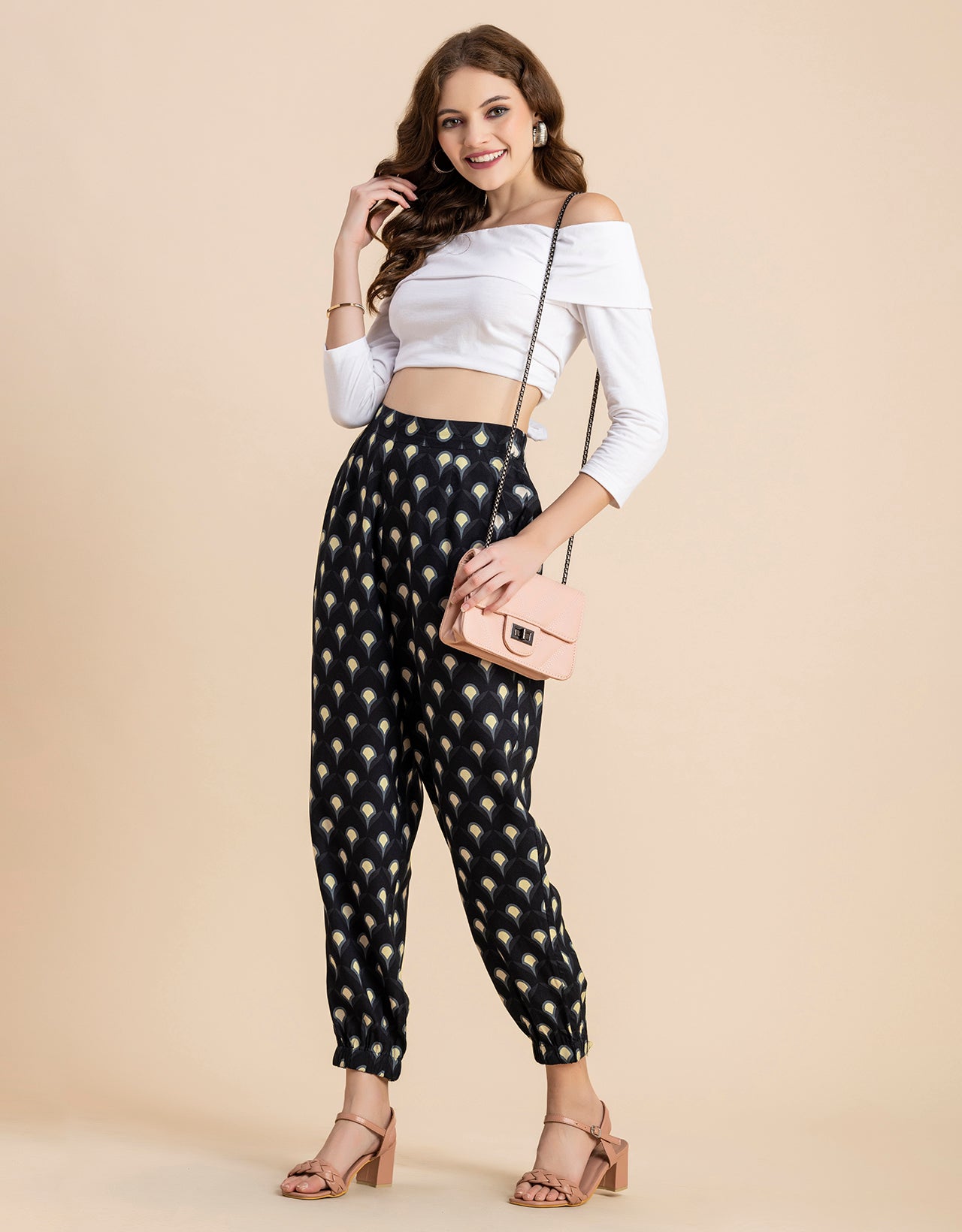 Printed Boho Pajama Pants, Cotton