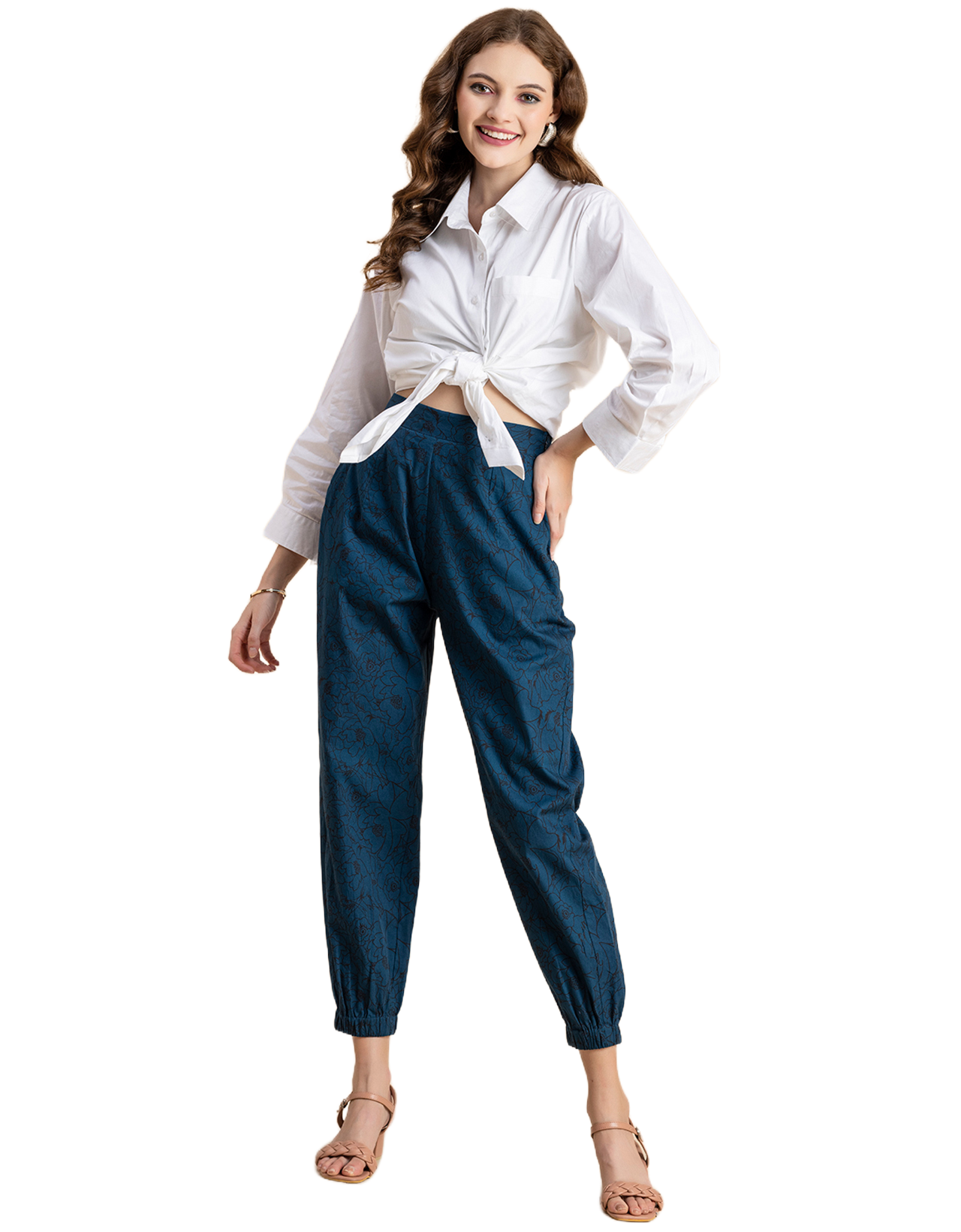 Printed Boho Pajama Pants, Cotton