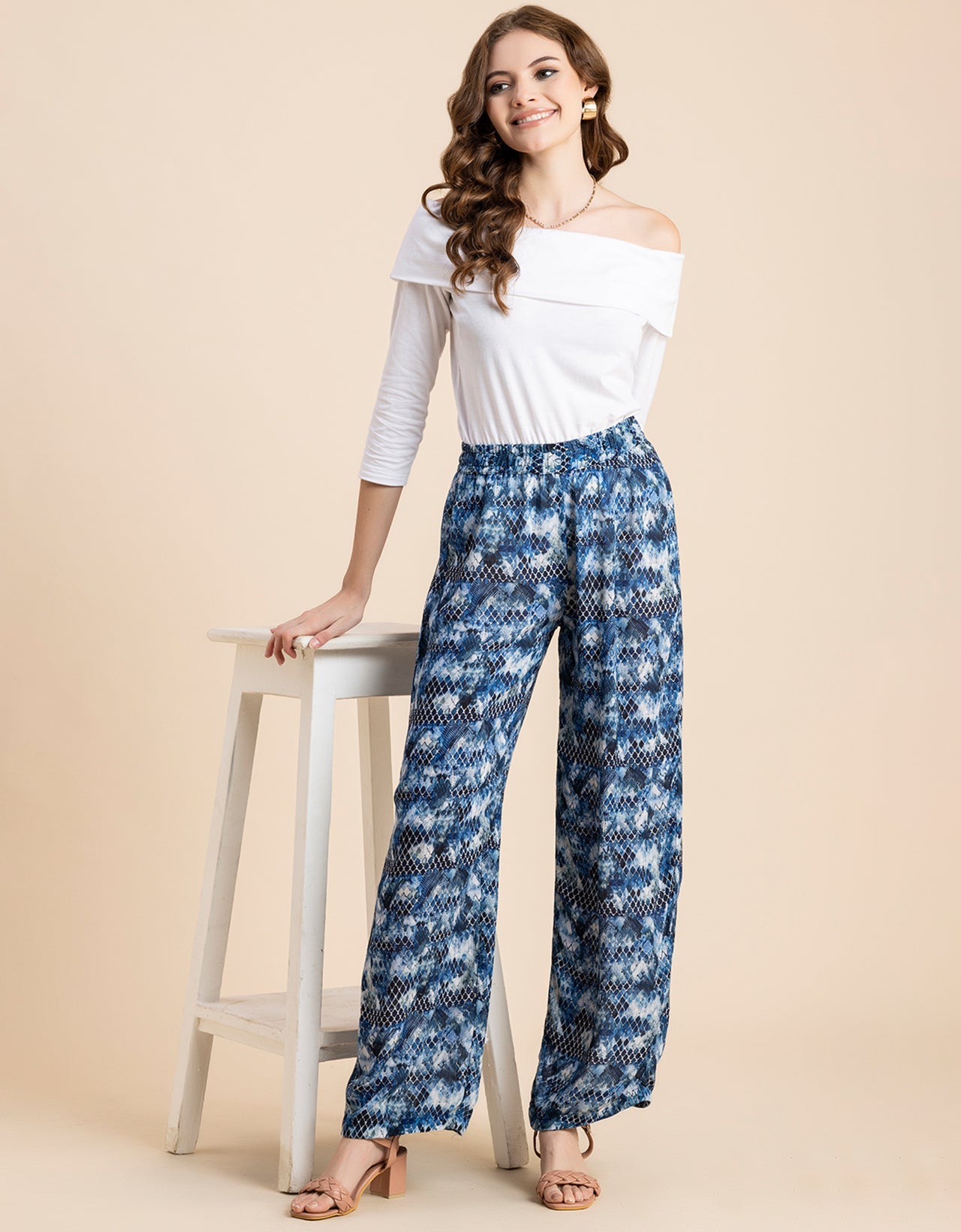 Wide Leg Printed Palazzo Pants