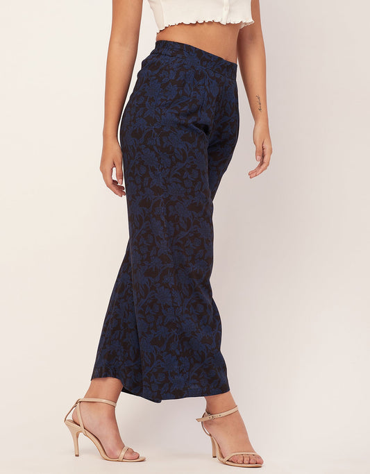 Printed Palazzo Pants, Elastic Waist