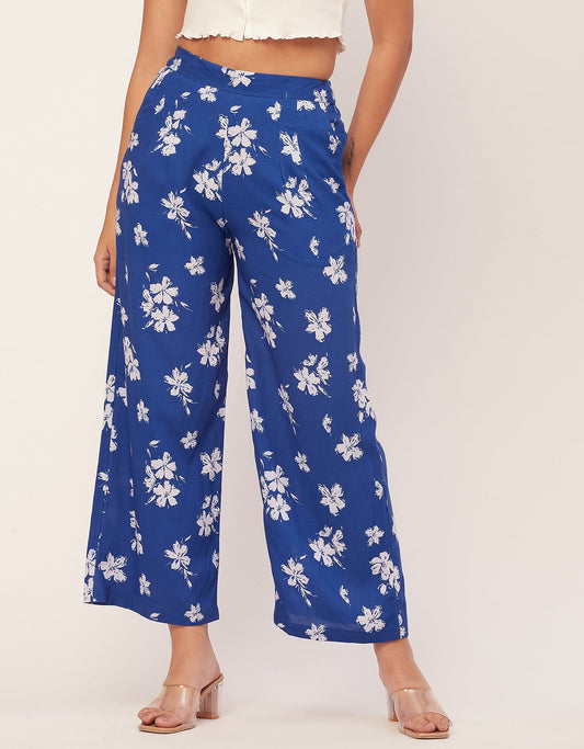 Printed Palazzo Pants, Elastic Waist