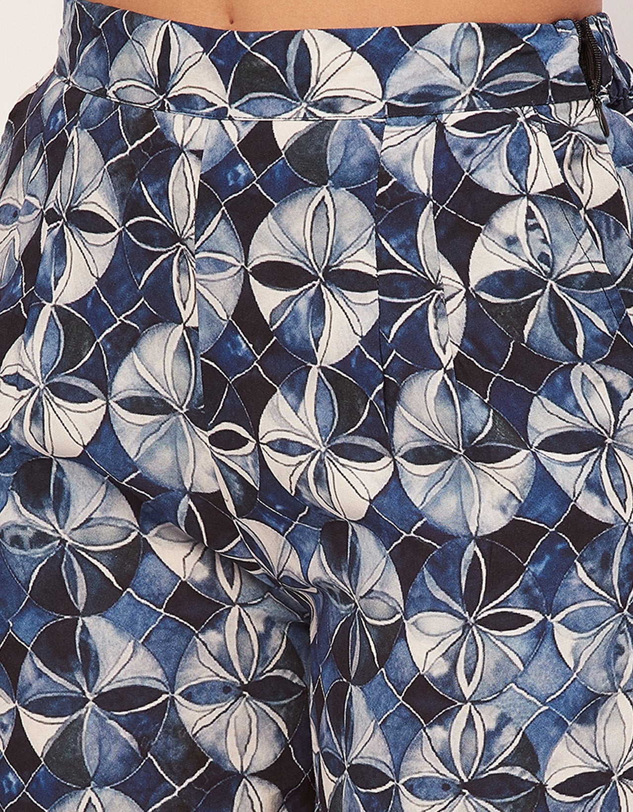 Printed Palazzo Pants, Elastic Waist