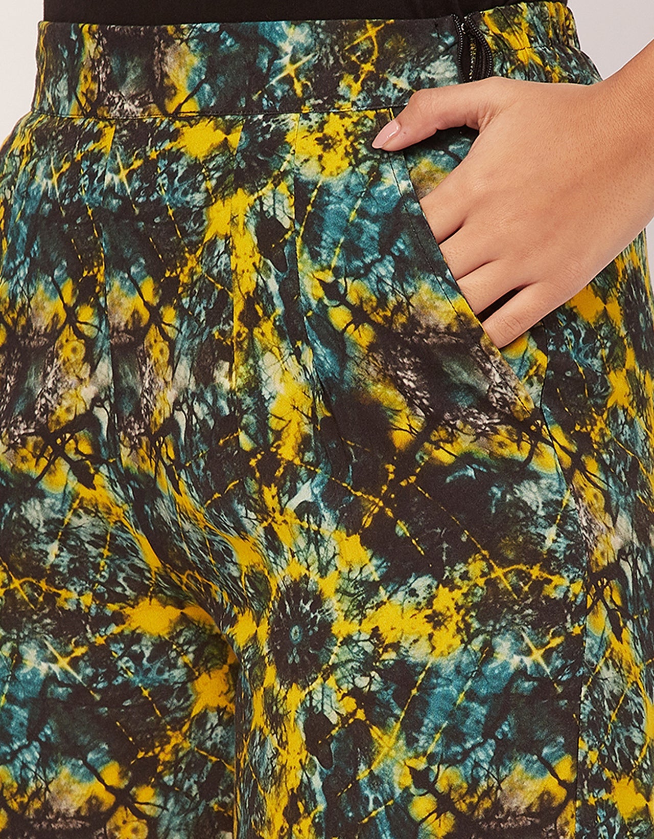 Printed Palazzo Pants, Elastic Waist