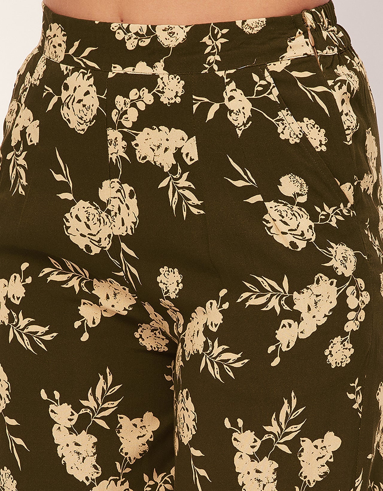 Printed Palazzo Pants, Elastic Waist