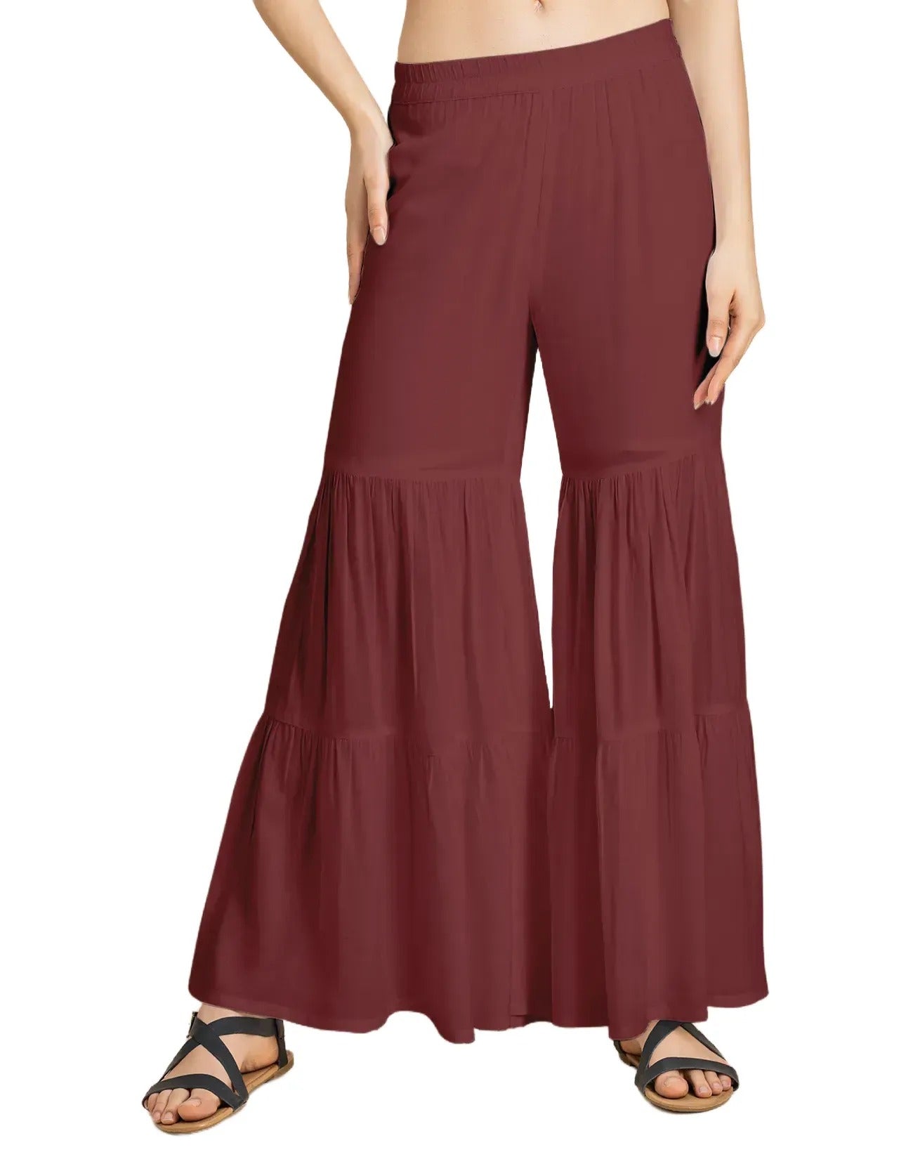 Tiered Palazzo Wide Leg Pant For Women