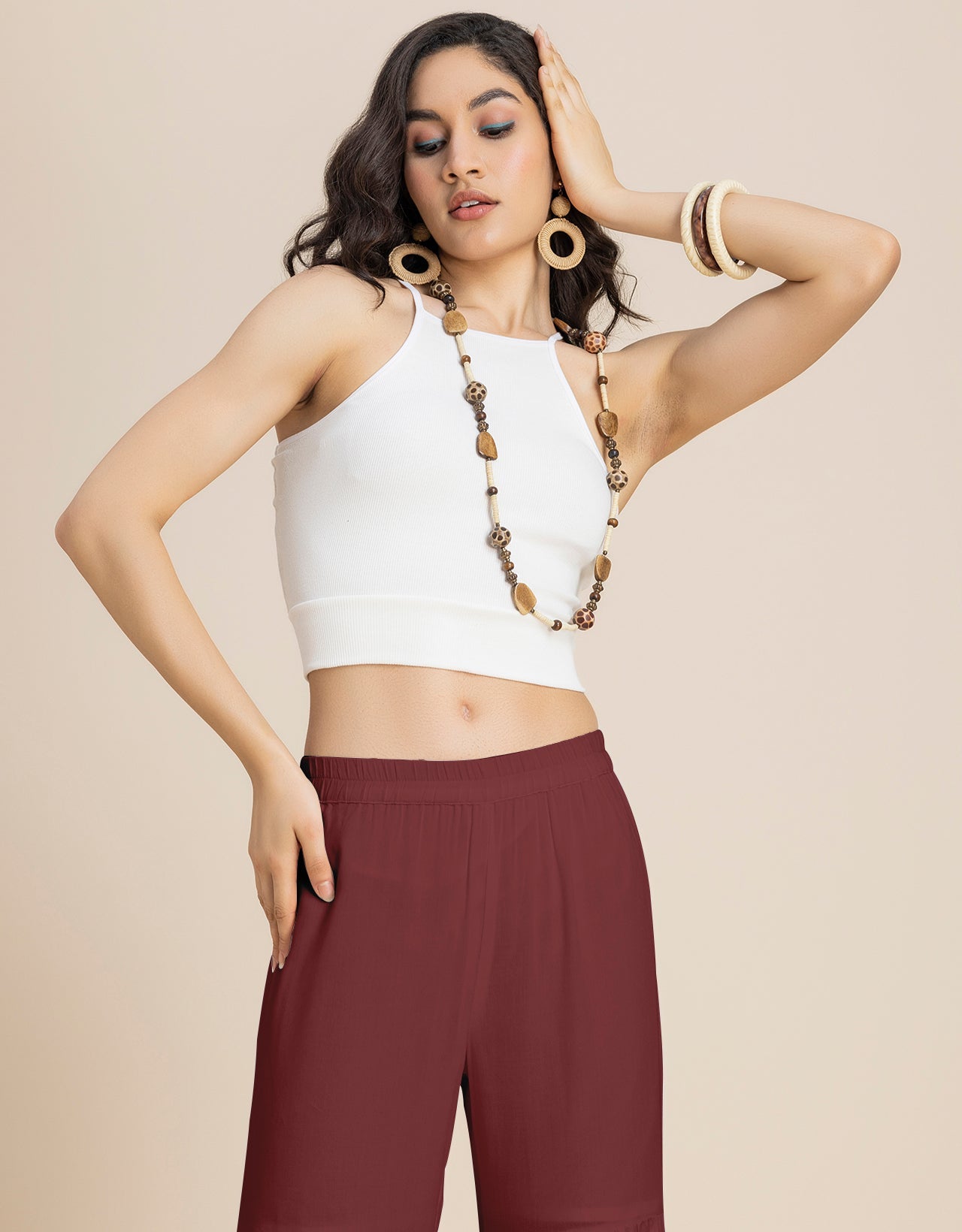 Tiered Palazzo Wide Leg Pant For Women
