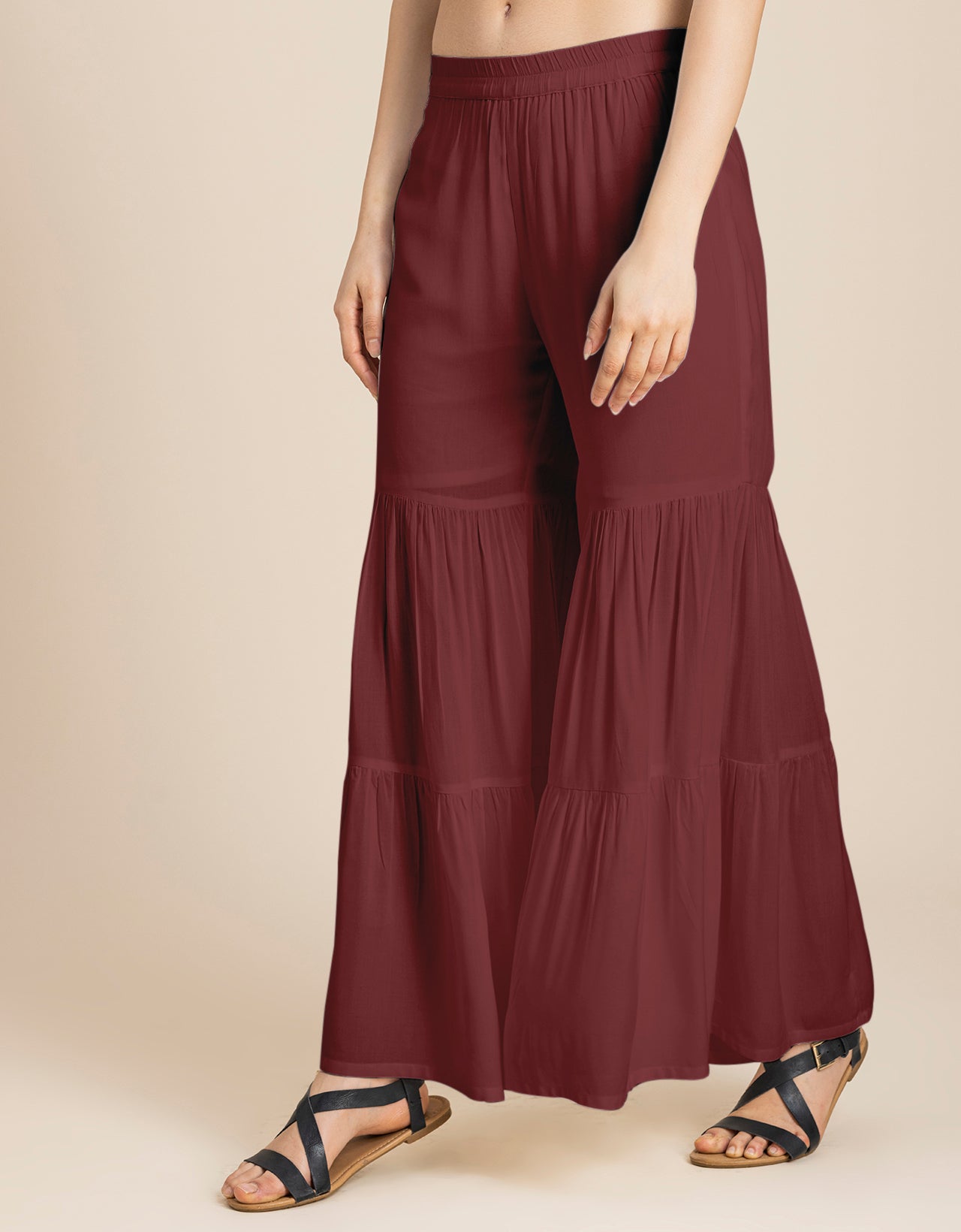 Tiered Palazzo Wide Leg Pant For Women