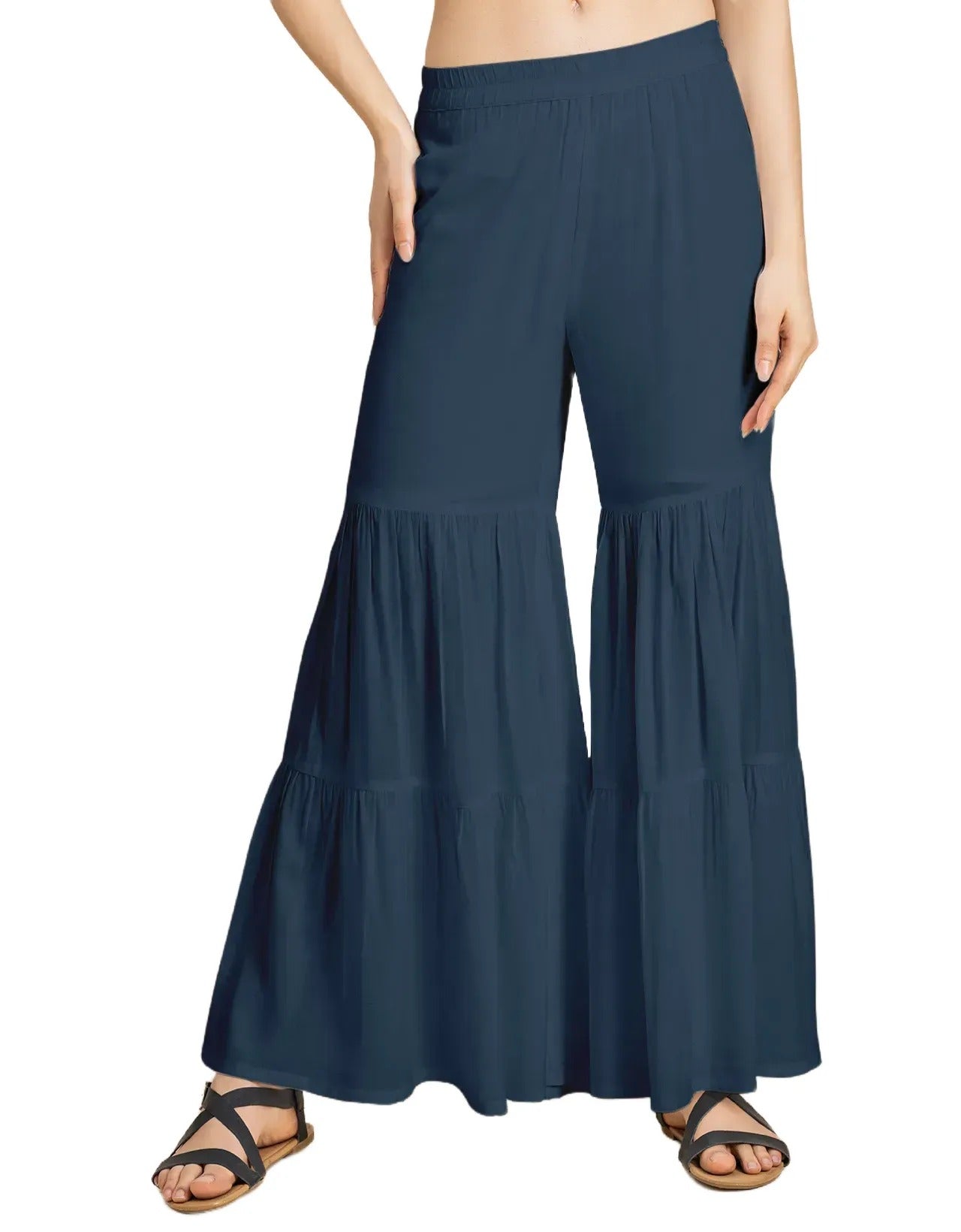 Tiered Palazzo Wide Leg Pant For Women