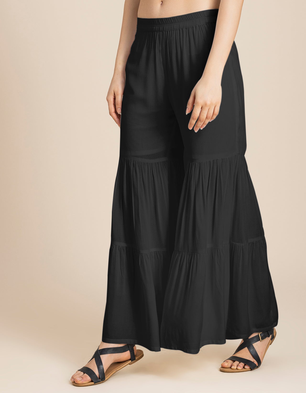 Tiered Palazzo Wide Leg Pant For Women
