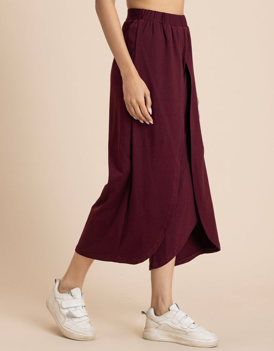 Solid Tulip Pants Jersey Crop Pants for Women