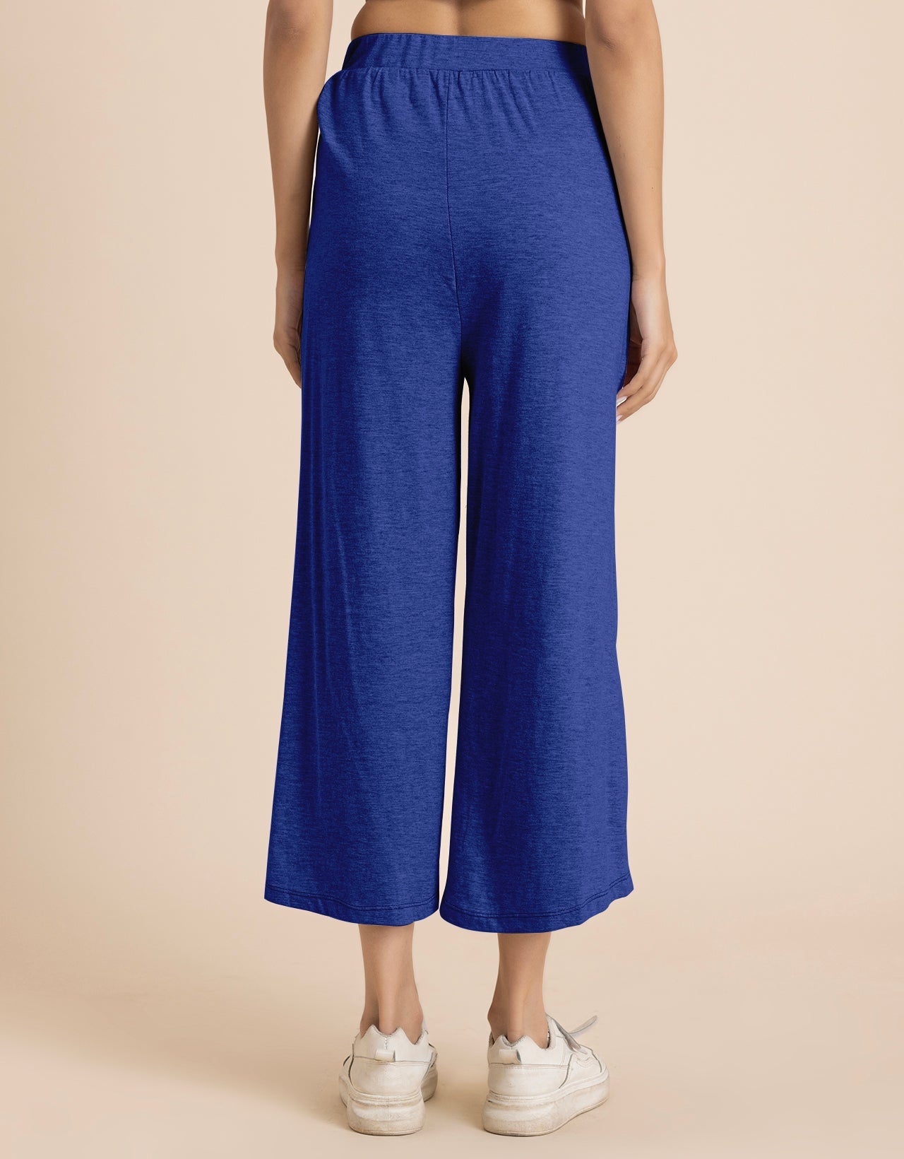 Solid Tulip Pants Jersey Crop Pants for Women