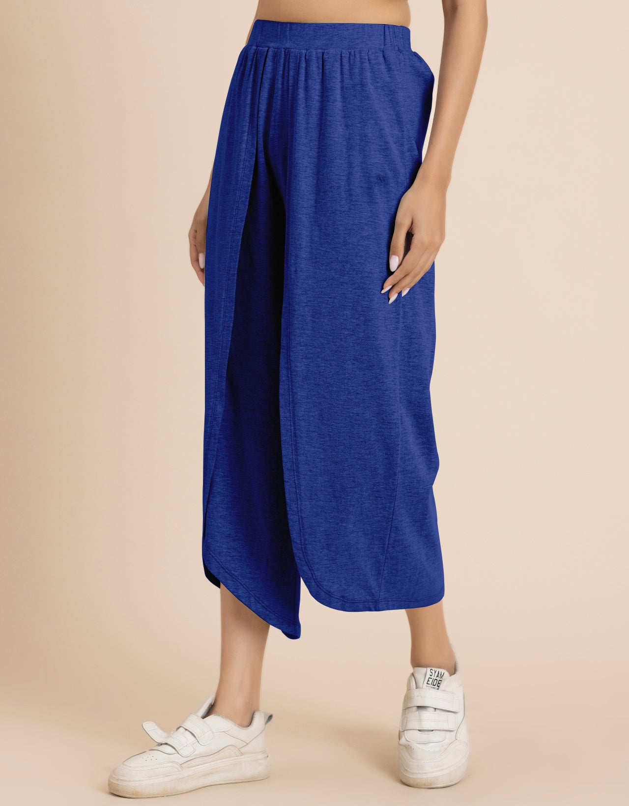 Solid Tulip Pants Jersey Crop Pants for Women