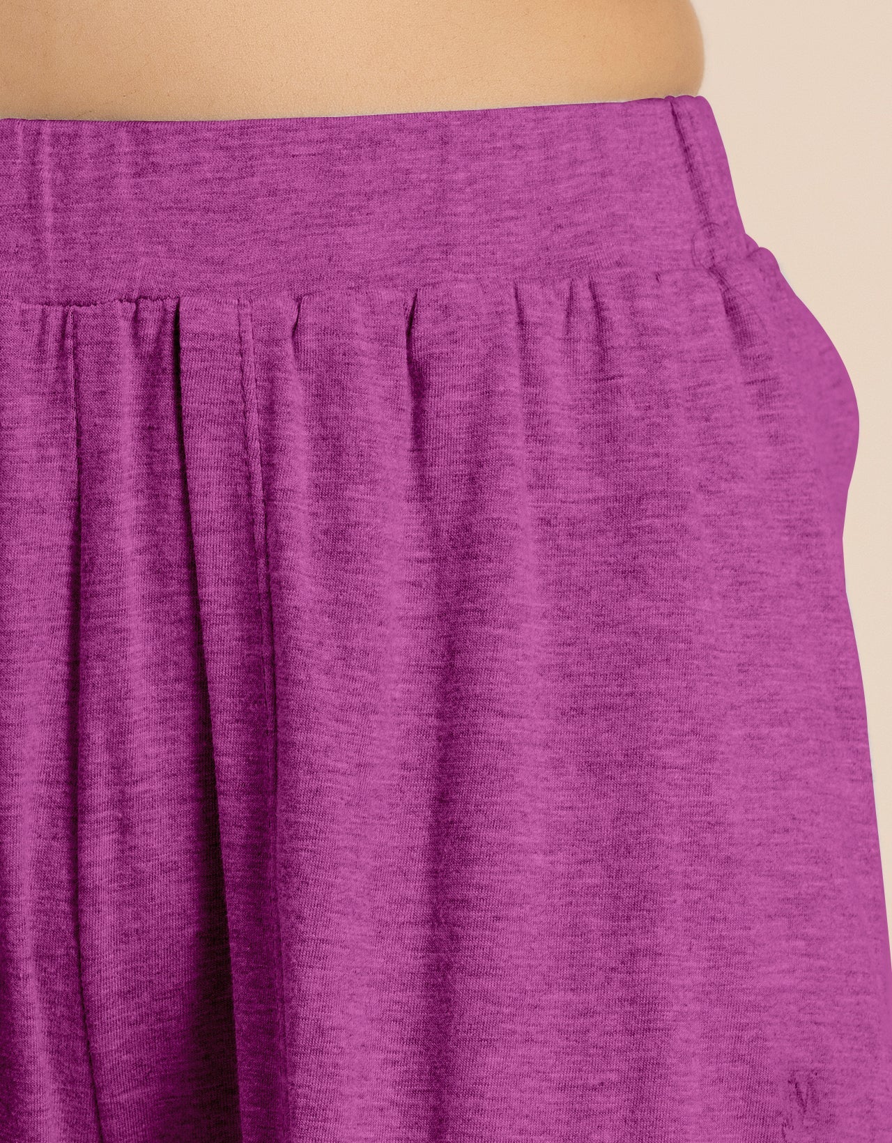 Solid Tulip Pants Jersey Crop Pants for Women