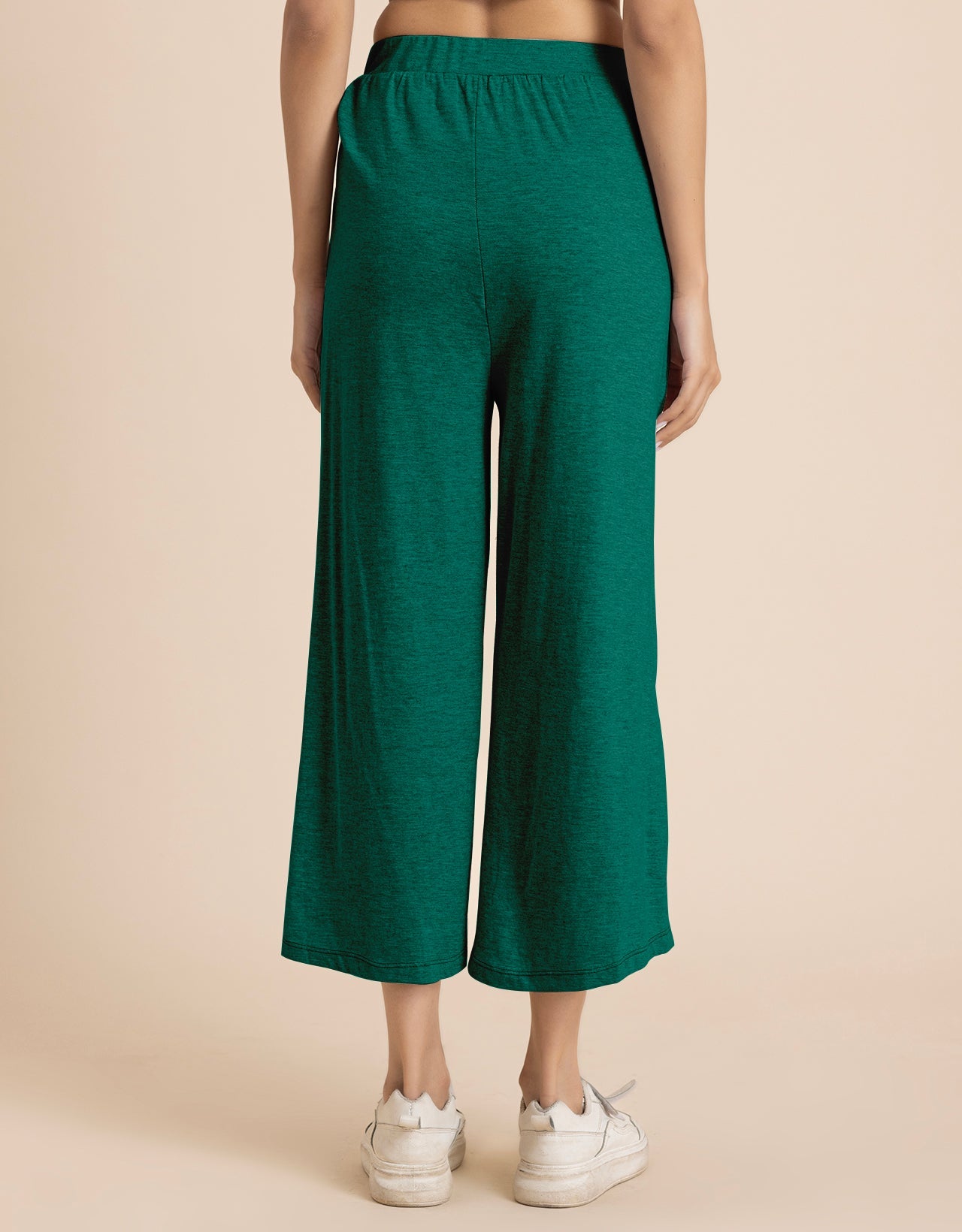 Solid Tulip Pants Jersey Crop Pants for Women