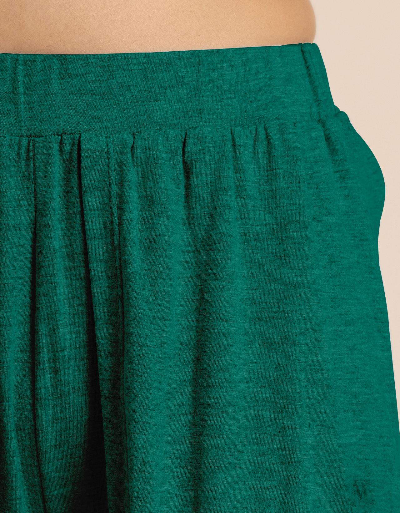 Solid Tulip Pants Jersey Crop Pants for Women