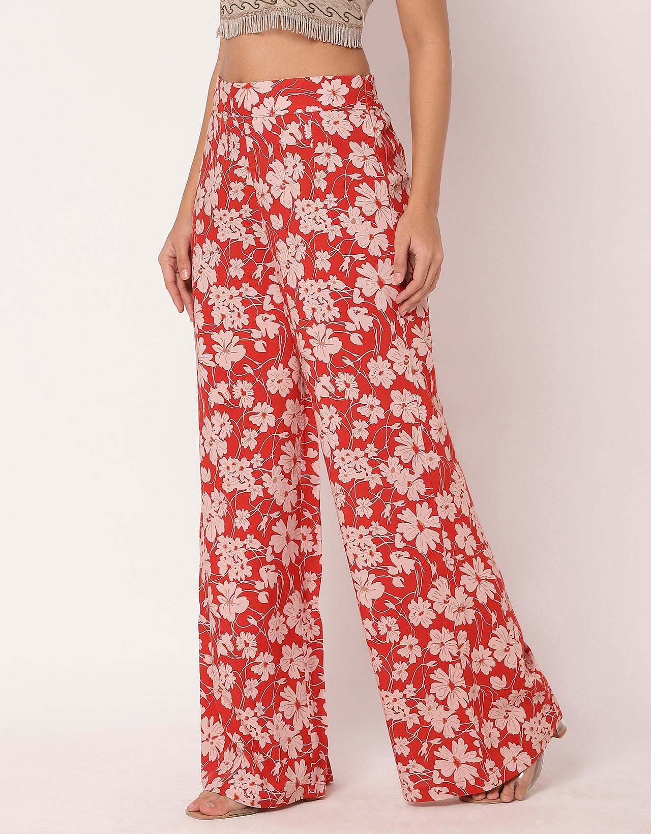 Women's High Waist Ankle Length Palazzo Pants