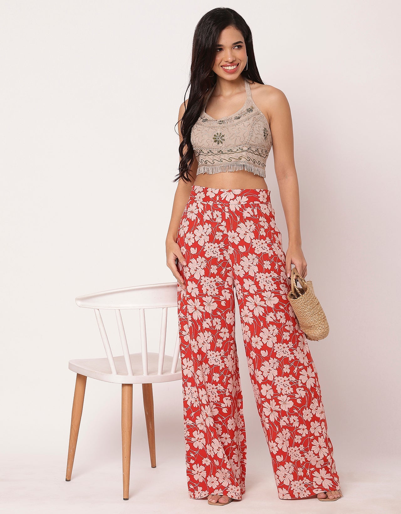 Women's High Waist Ankle Length Palazzo Pants