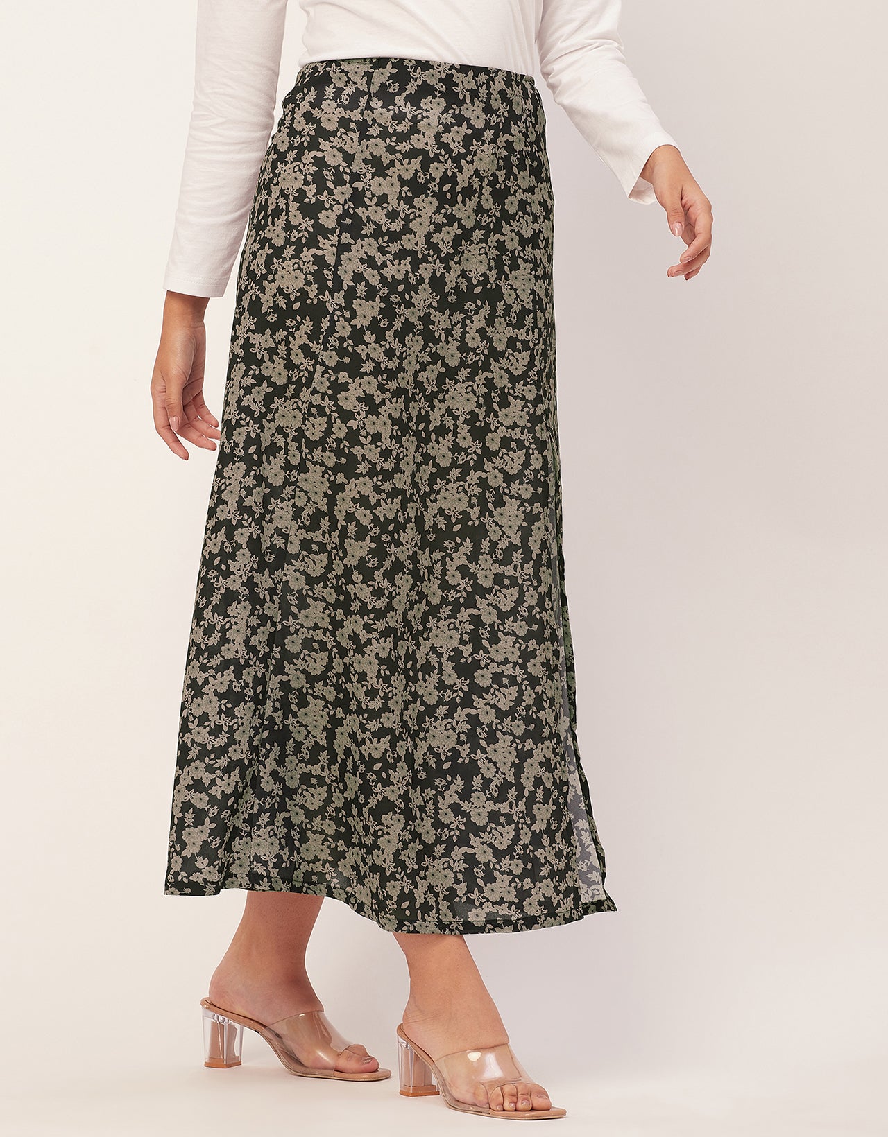 A-Line Skirt, Slit, Midi
