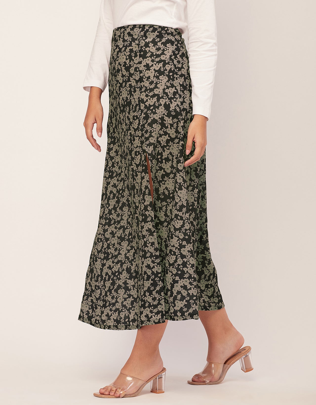 A-Line Skirt, Slit, Midi