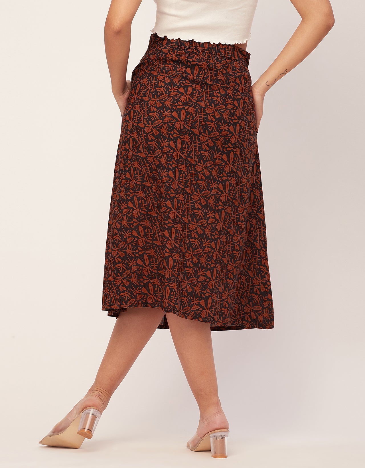 A-Line Skirt, Buttoned Midi